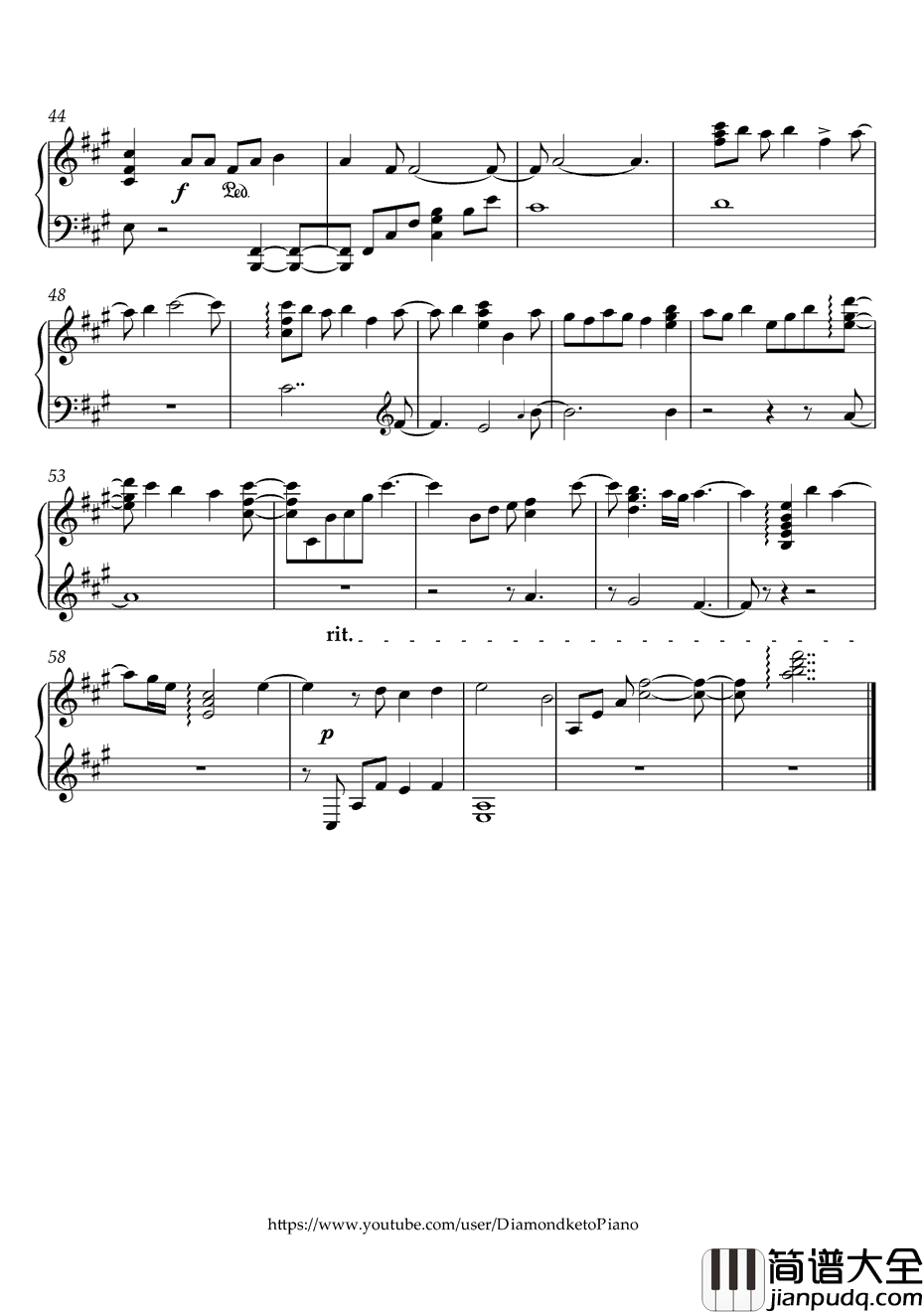 禁断のレジスタンス钢琴谱_水树奈奈_禁断的逆战_天使与龙的轮舞OP