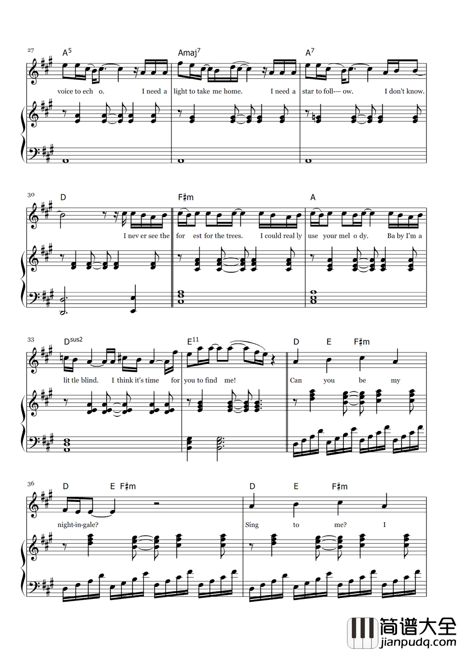 Nightingale钢琴谱_DemiLovato