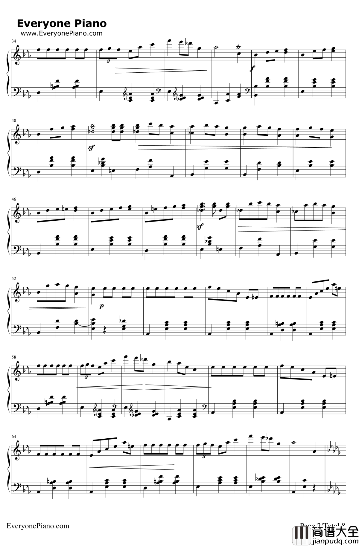 华丽大圆舞曲钢琴谱_肖邦