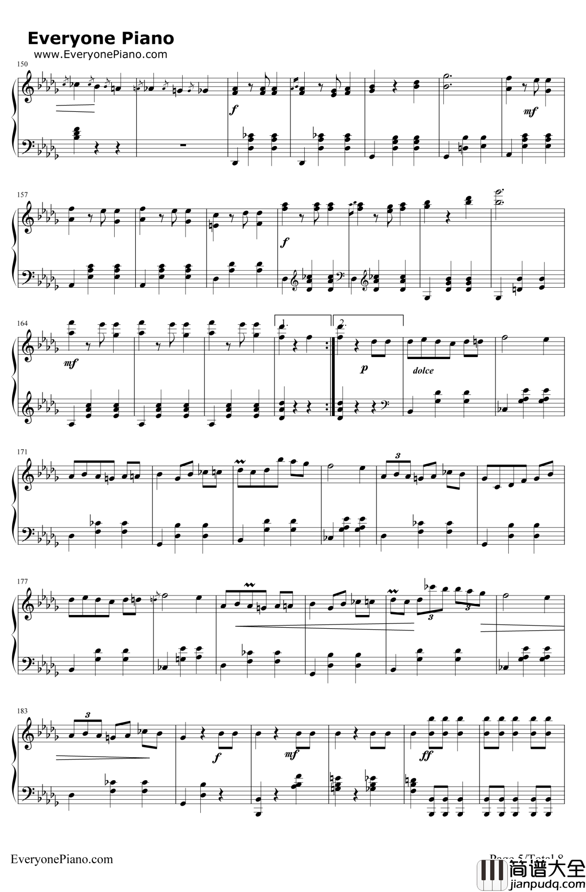 华丽大圆舞曲钢琴谱_肖邦