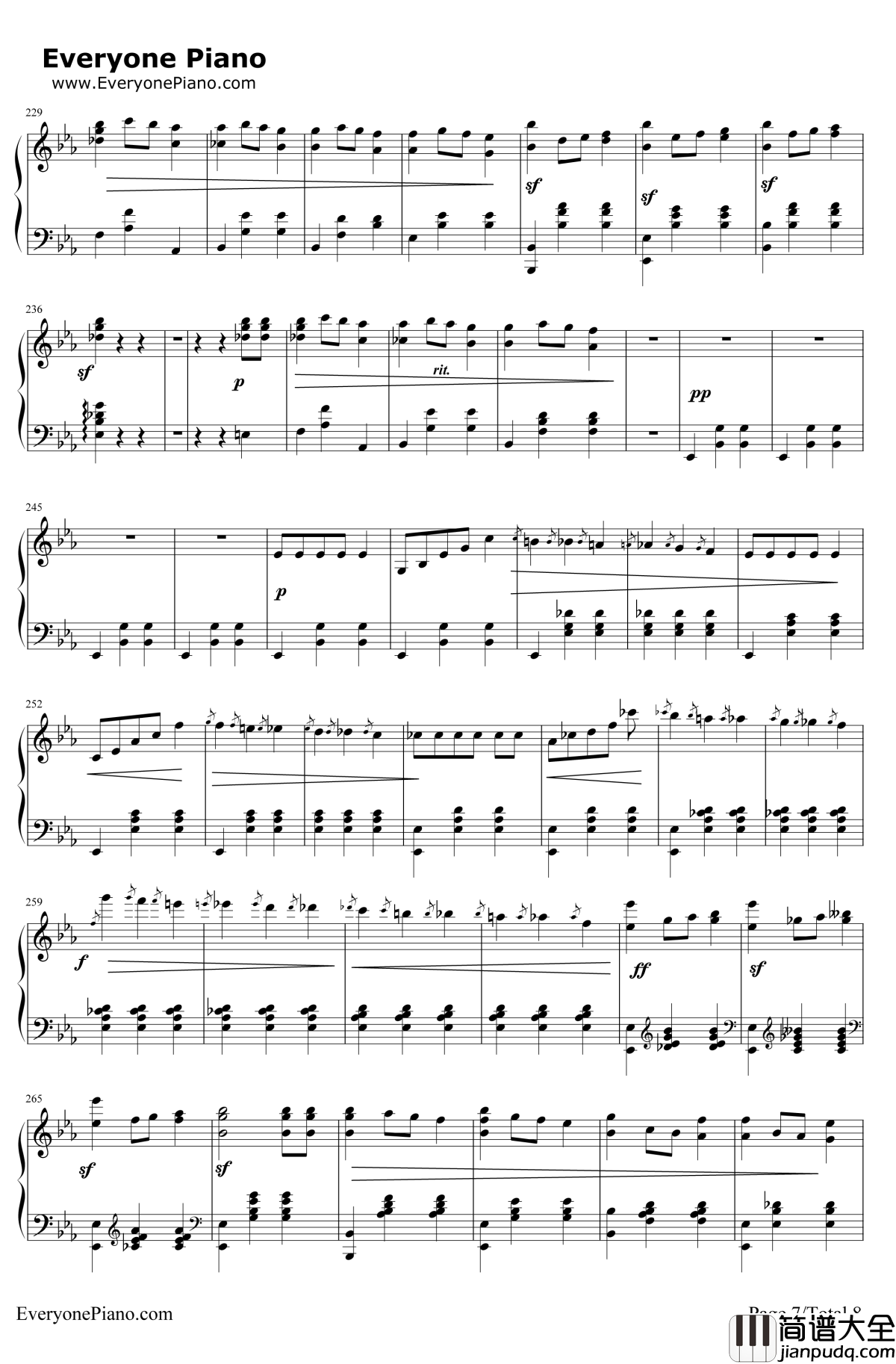 华丽大圆舞曲钢琴谱_肖邦