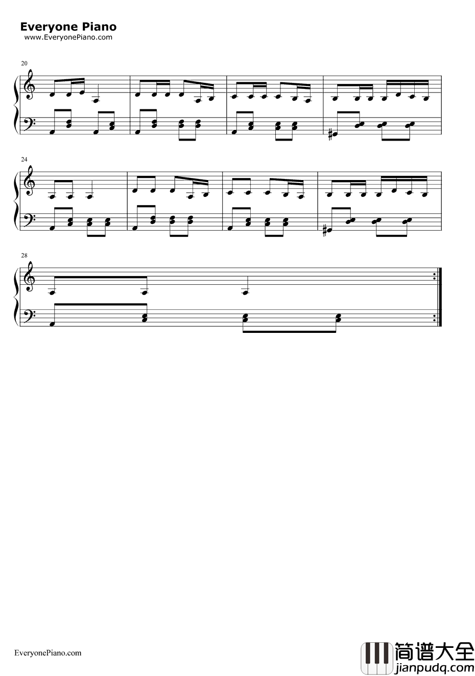 娃哈哈钢琴谱_潘振声