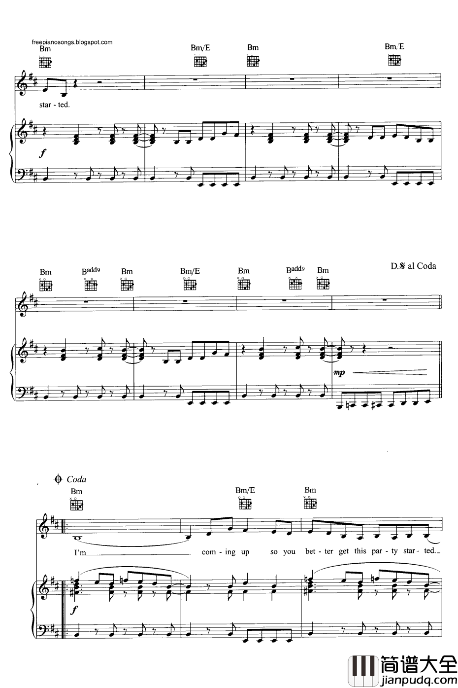 Get_the_Party_Started钢琴谱_Pink_Pink