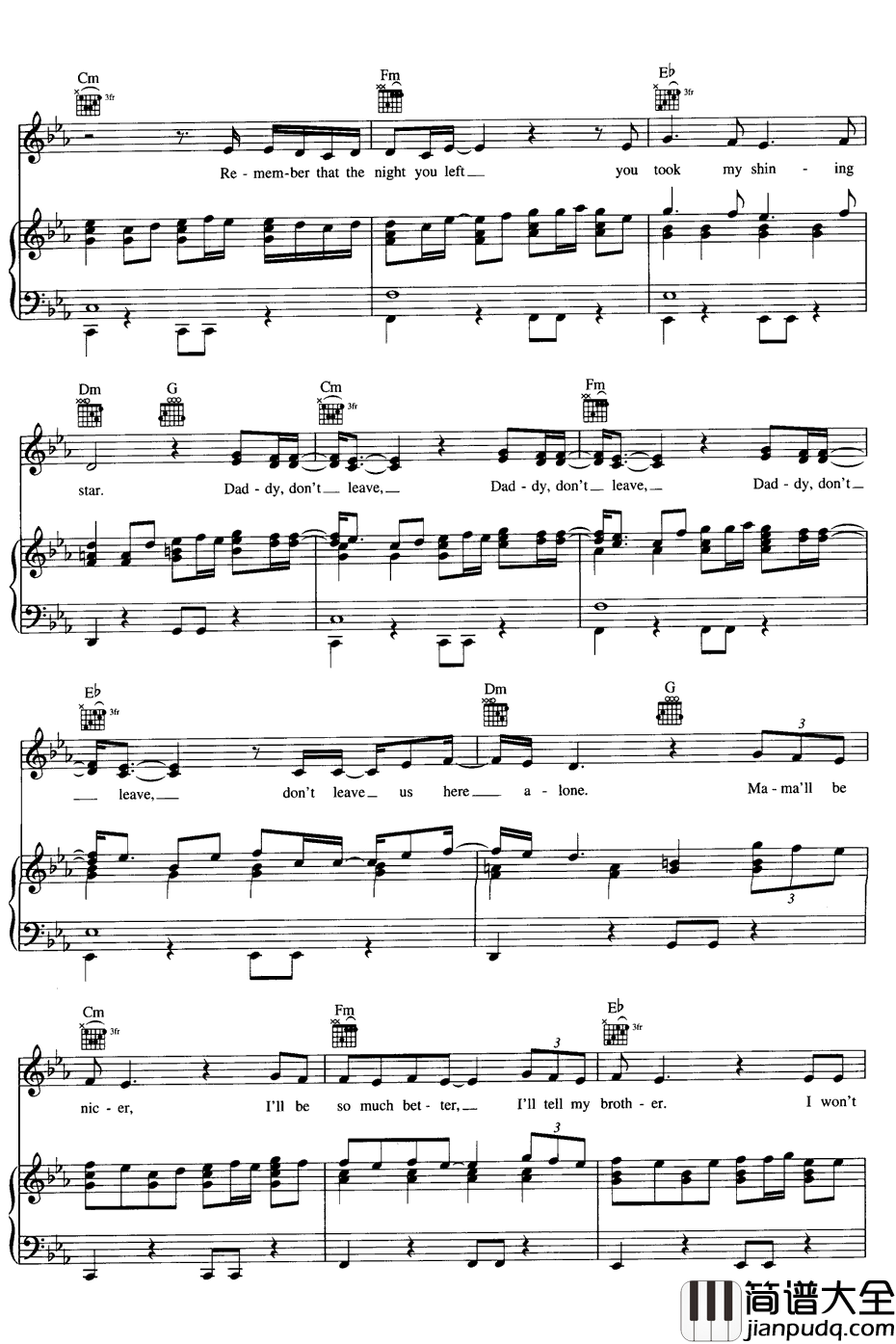 Family_Portrait钢琴谱_Pink