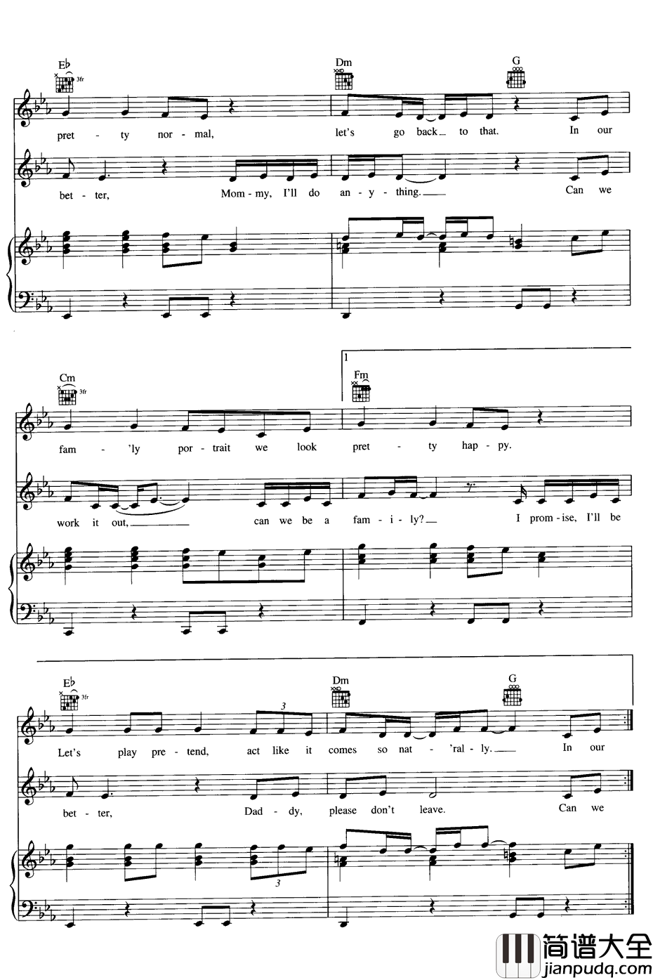 Family_Portrait钢琴谱_Pink