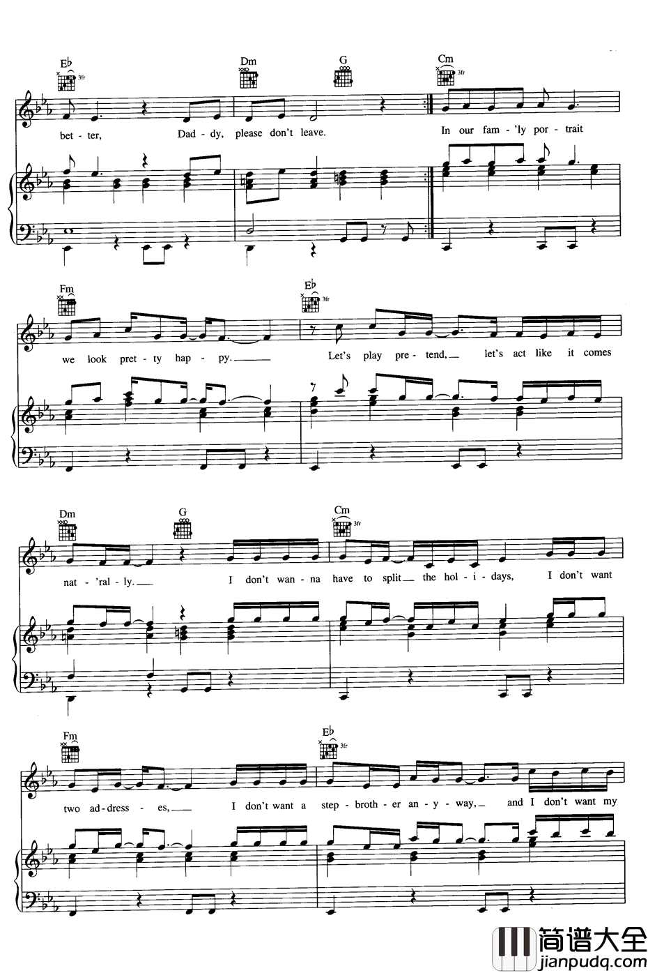 Family_Portrait钢琴谱_Pink