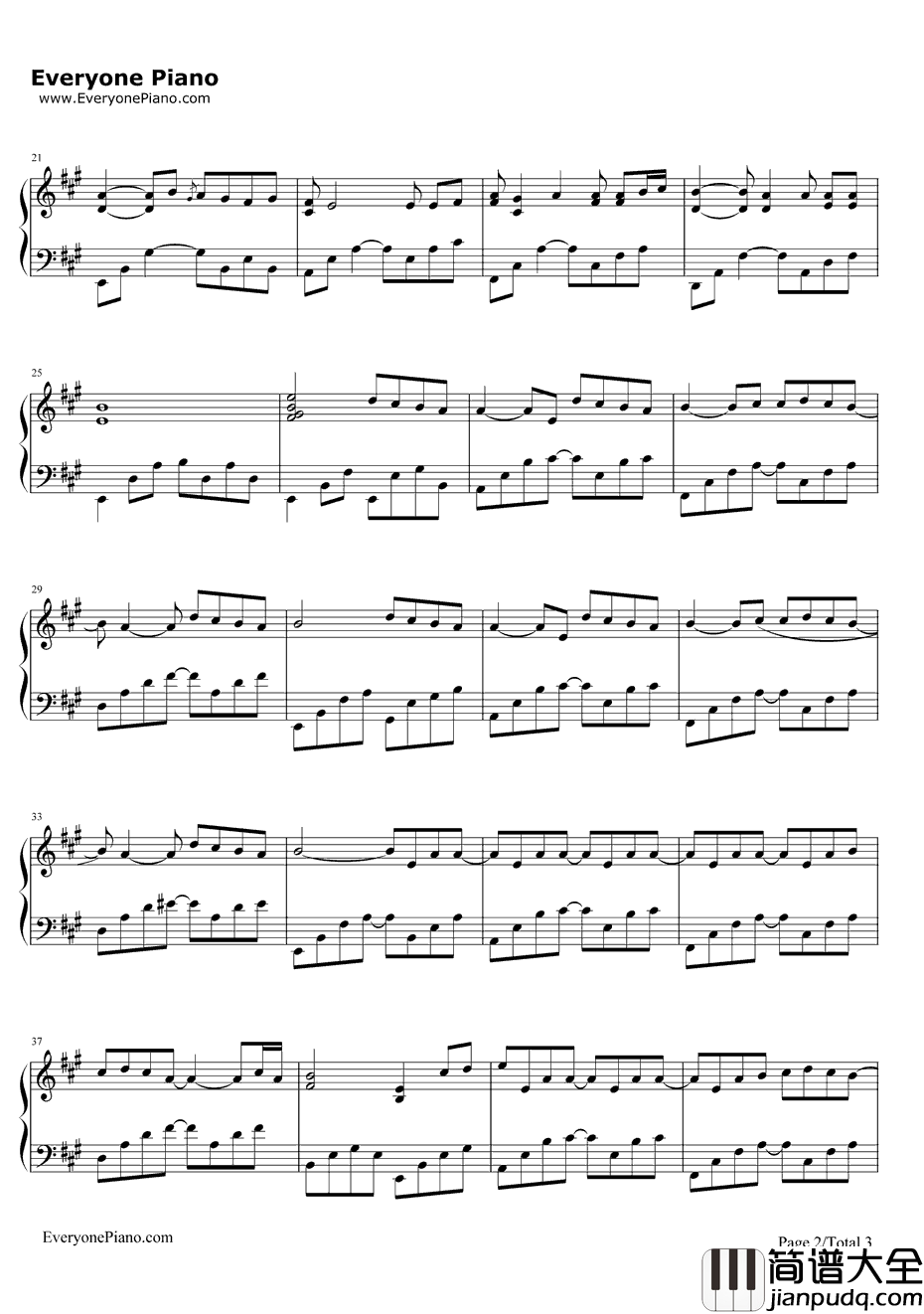 六月的雨钢琴谱_胡歌