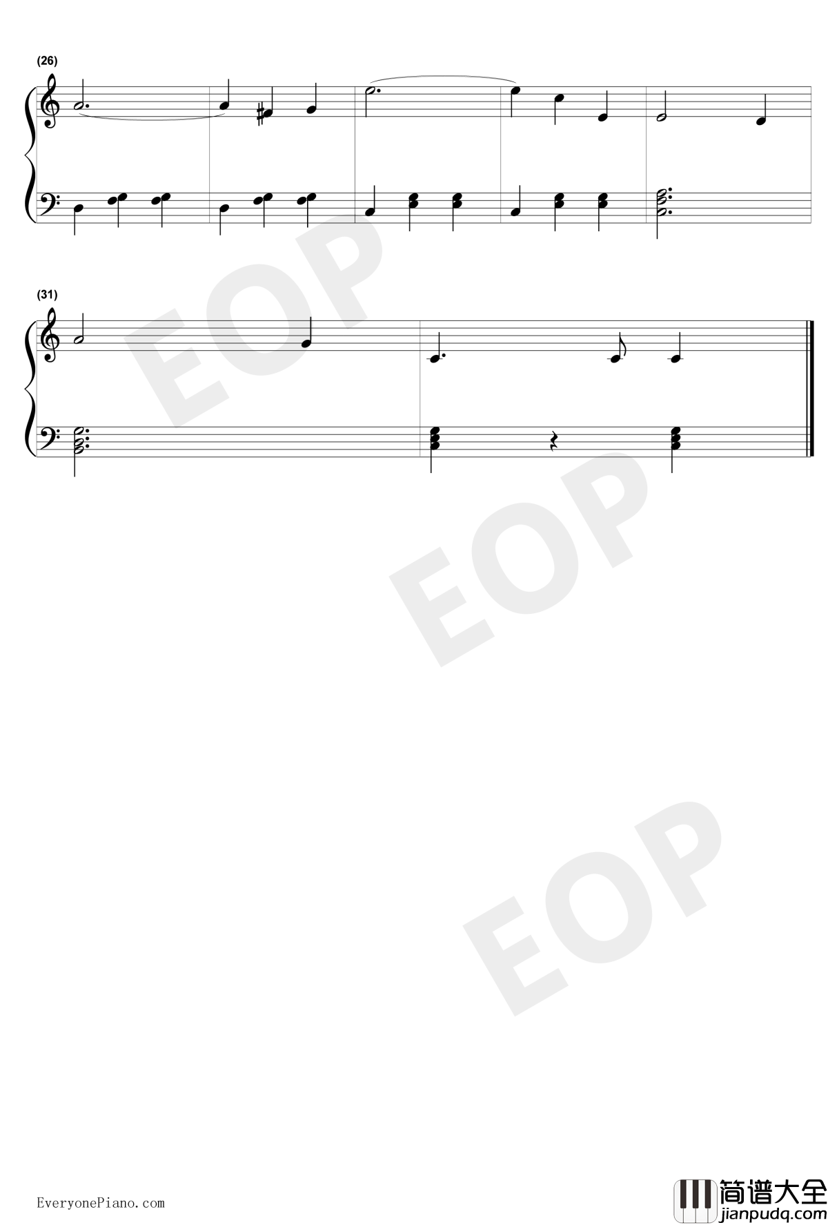 蓝色多瑙河简单版钢琴谱_小约翰·施特劳斯