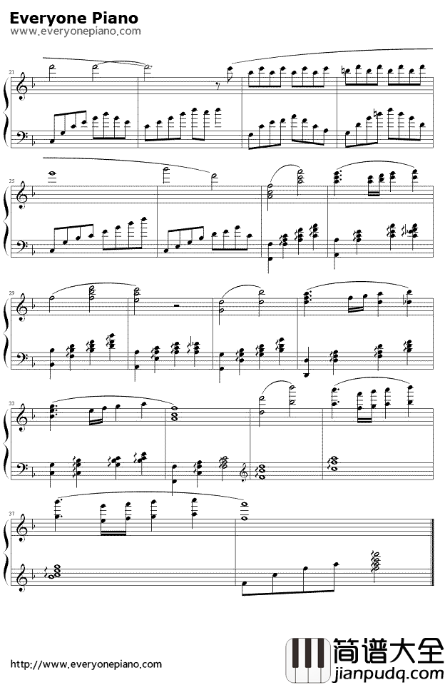 飞越彩虹钢琴谱_NanaMouskouri_OverTheRainbow绿野仙踪插曲