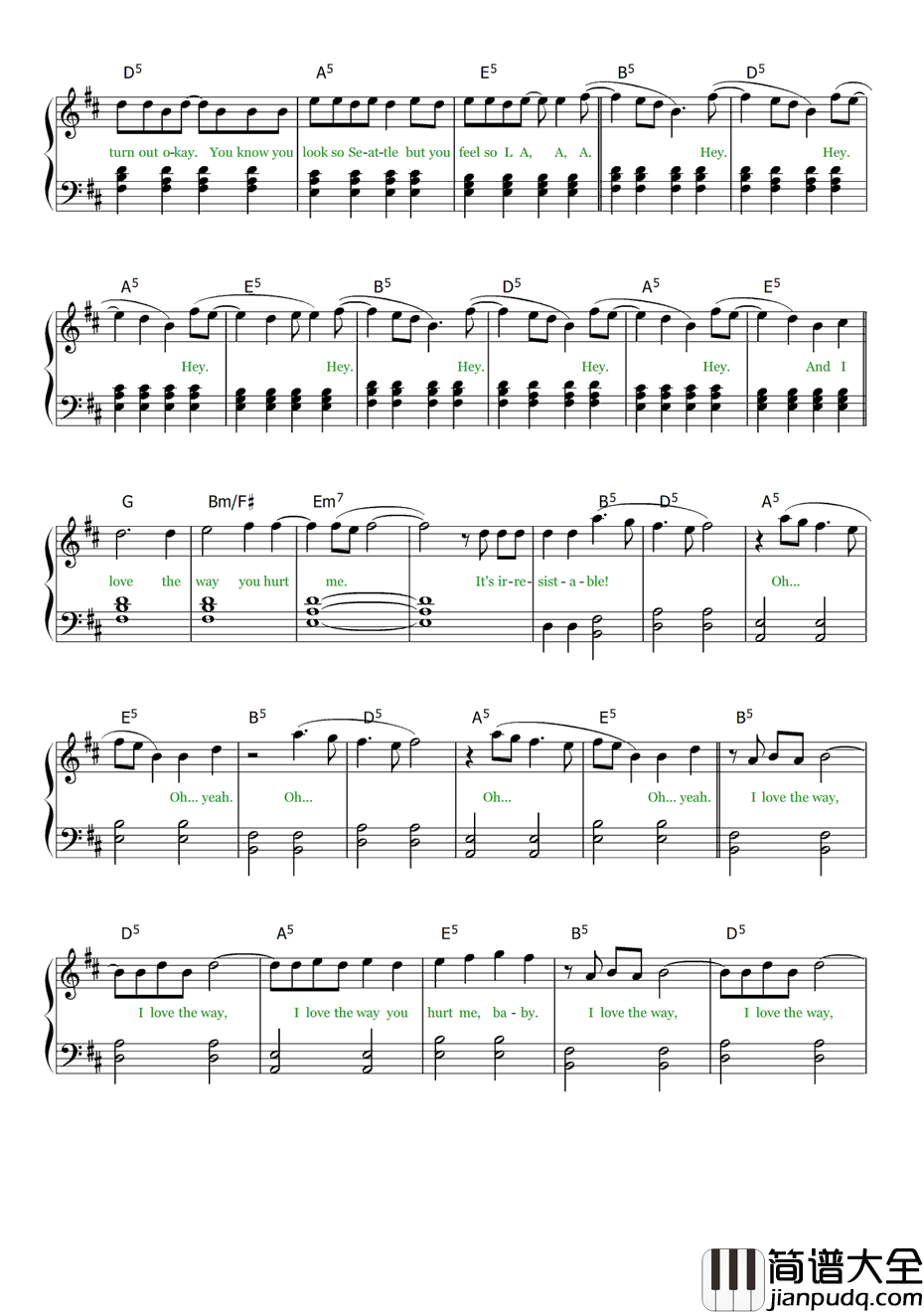 Irresistible钢琴谱_FallOutBoy