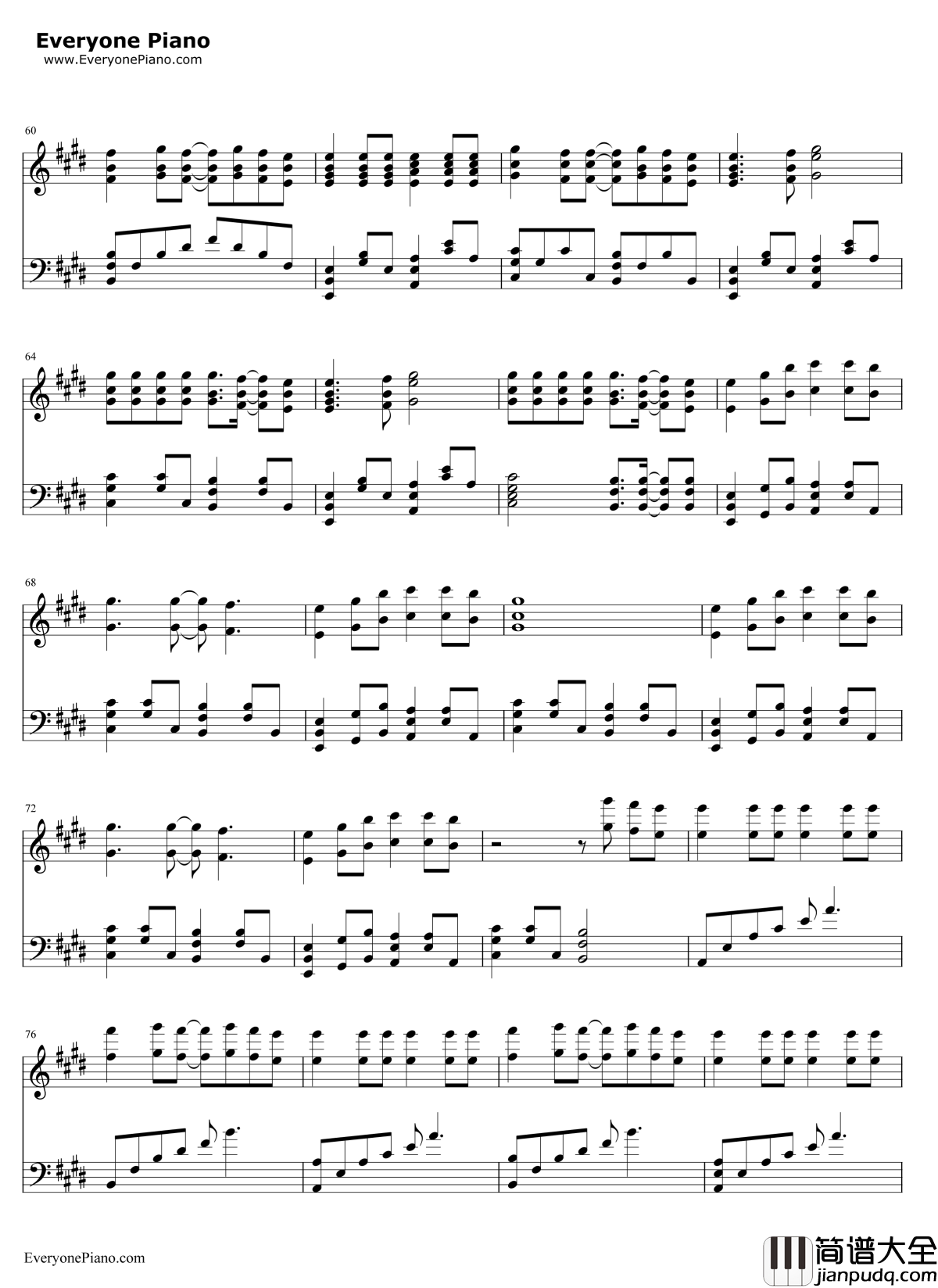 WhatMakesYouBeautiful钢琴谱_OneDirection