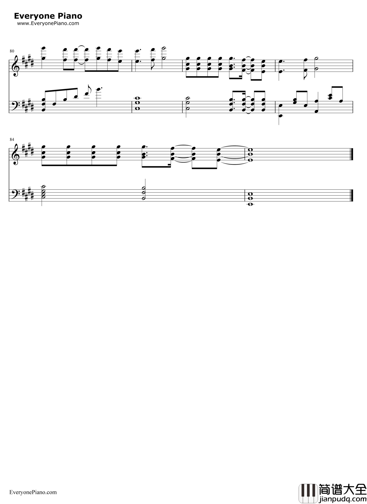 WhatMakesYouBeautiful钢琴谱_OneDirection