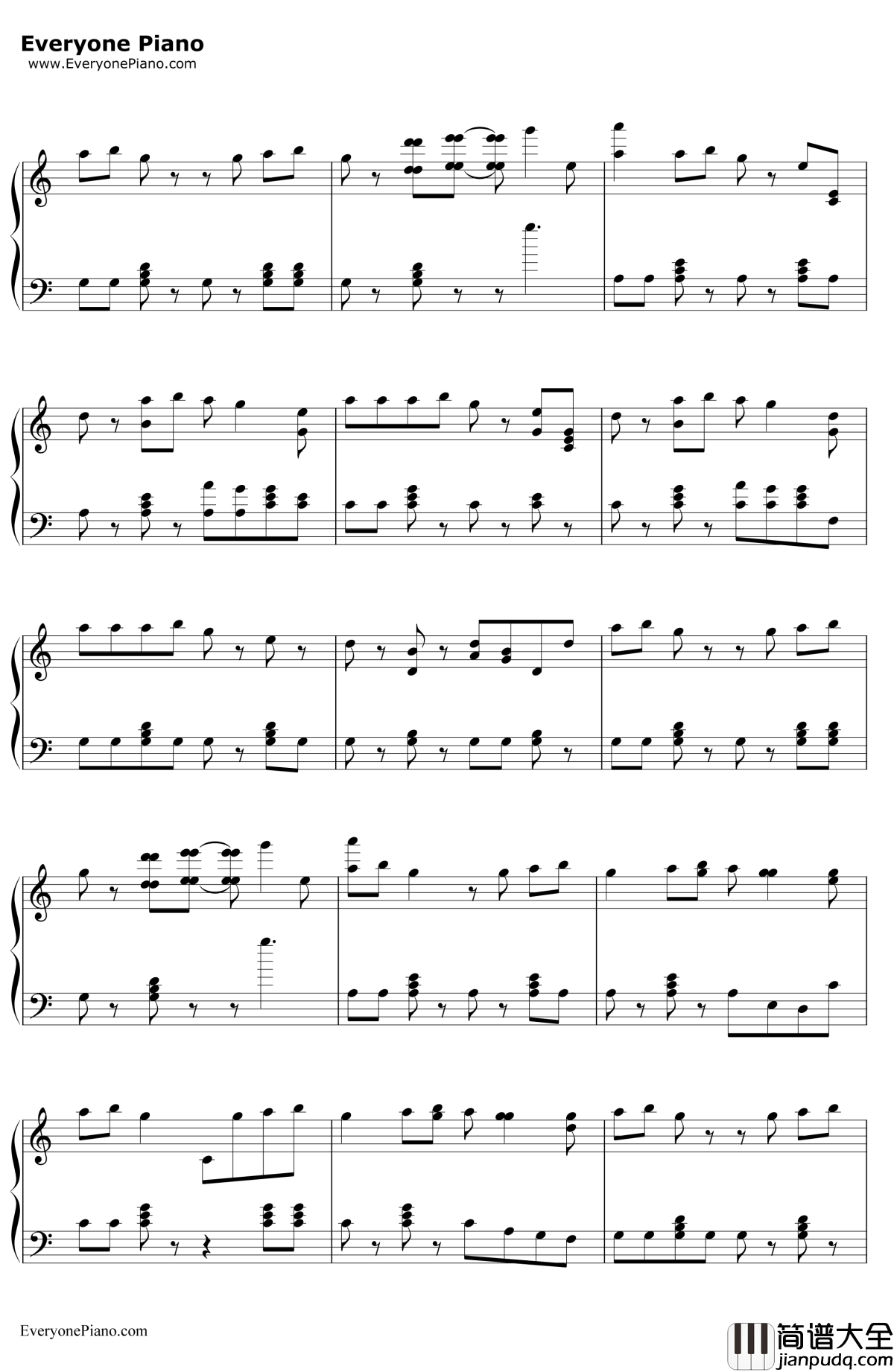 ShakeItOff钢琴谱_TaylorSwift