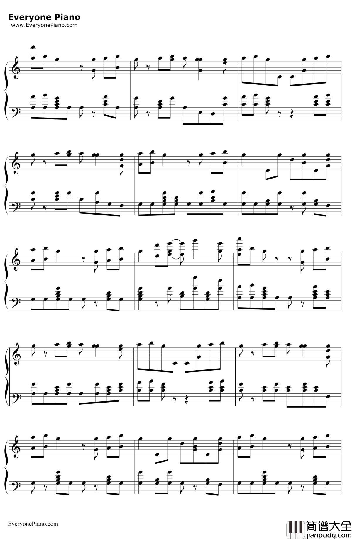 ShakeItOff钢琴谱_TaylorSwift