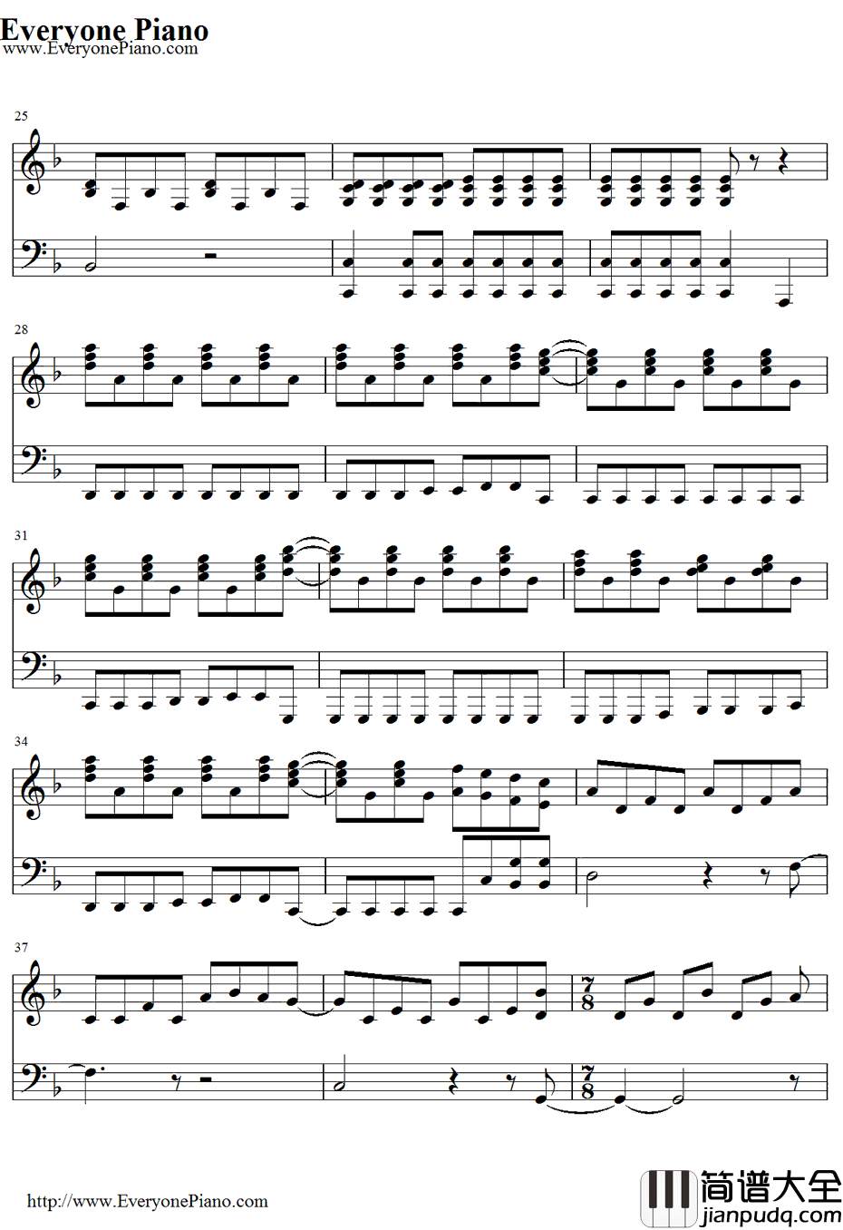 Adele钢琴谱_Adele_纵火焚雨（SetFiretotheRain）