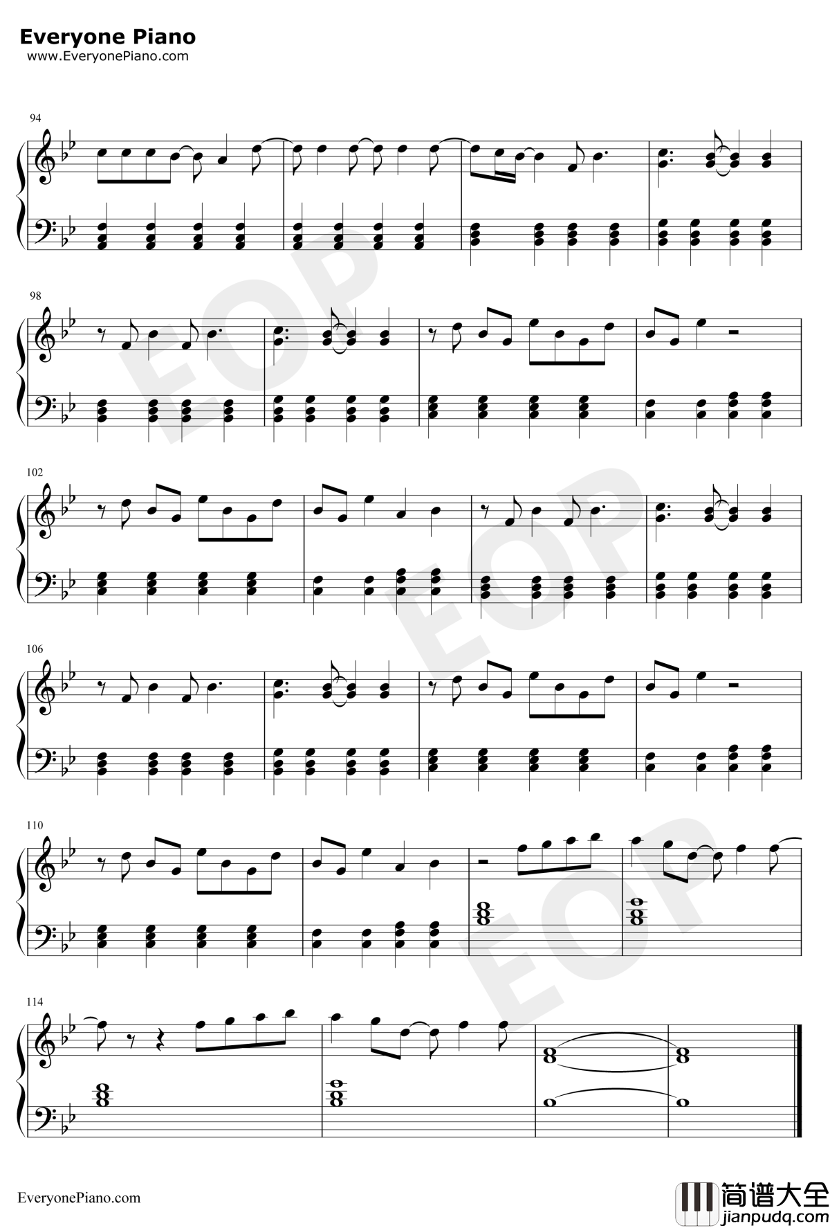 Way_Back_Into_Love钢琴谱_Haley_Bennett_Hugh_Grant_电影K歌情人插曲