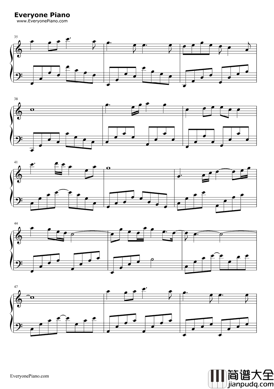 城里的月光钢琴谱_许美静