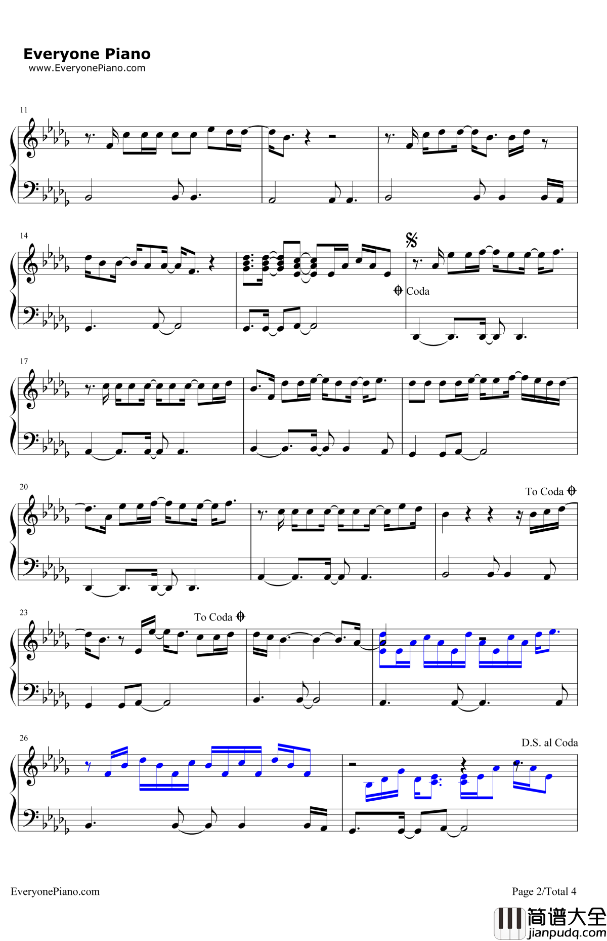 HereWithoutYou钢琴谱_3DoorsDown