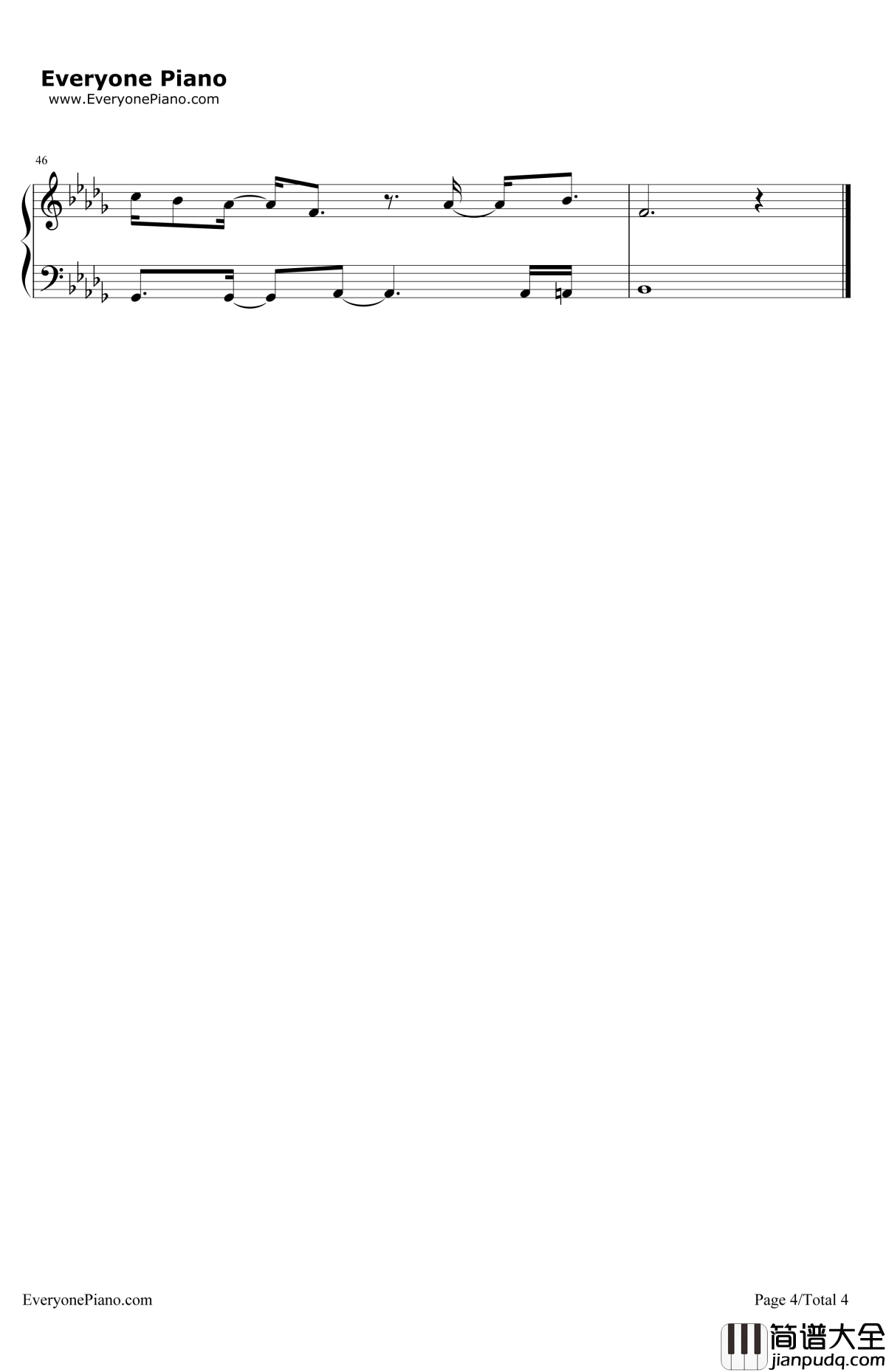 HereWithoutYou钢琴谱_3DoorsDown