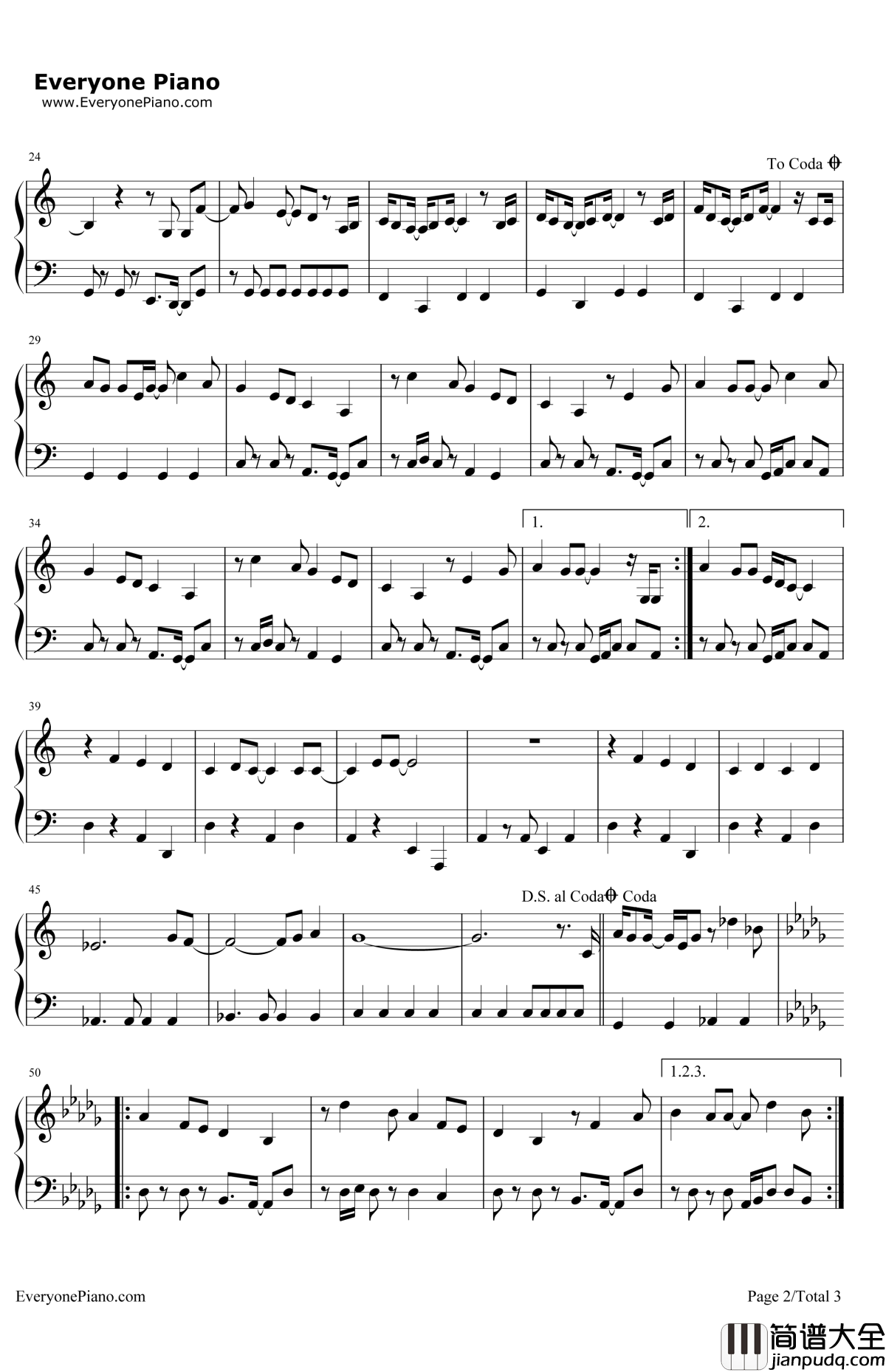 HappyBirthday钢琴谱_StevieWonder