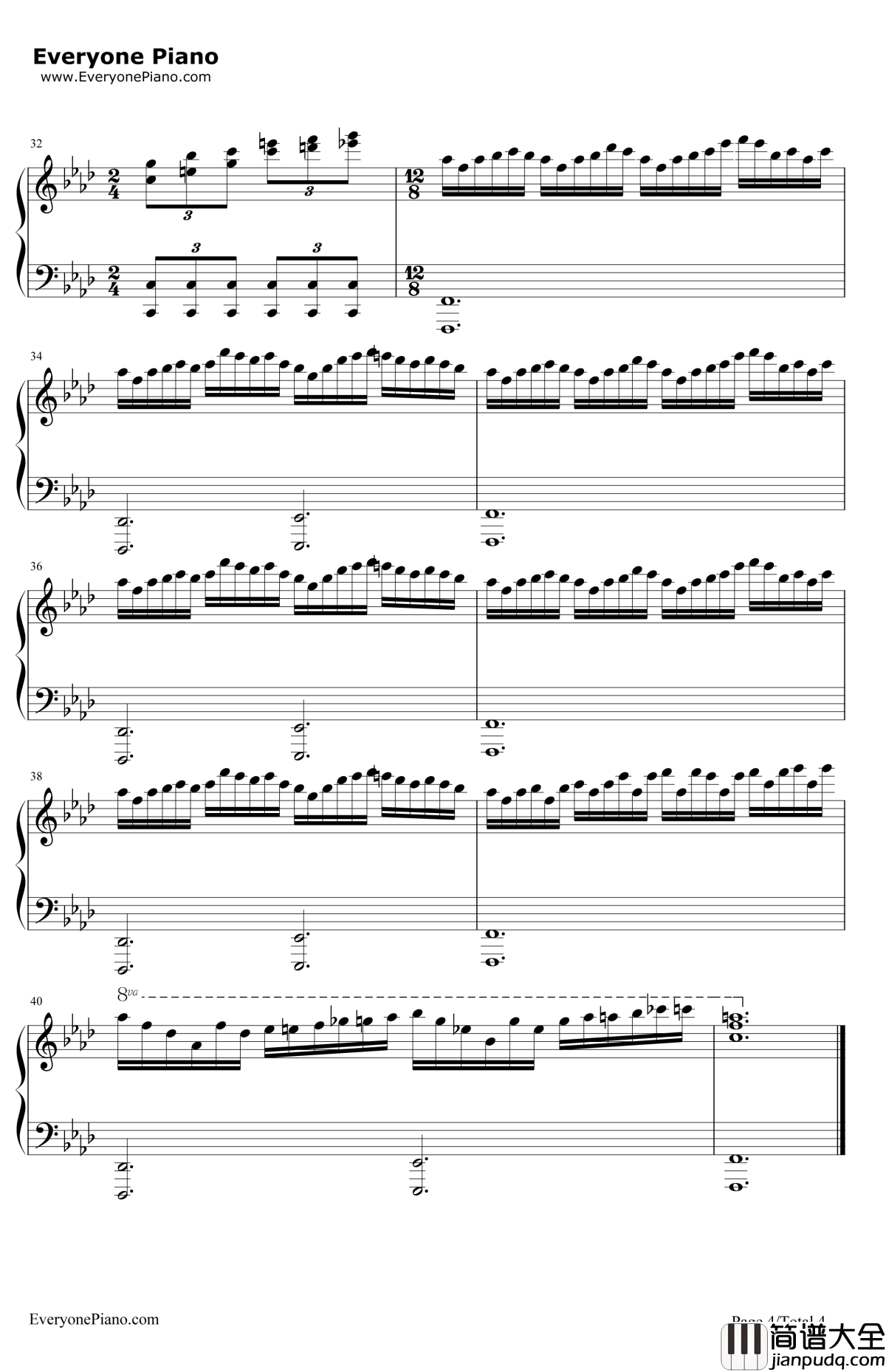 Entrance钢琴谱_Ice_Deemo游戏音乐