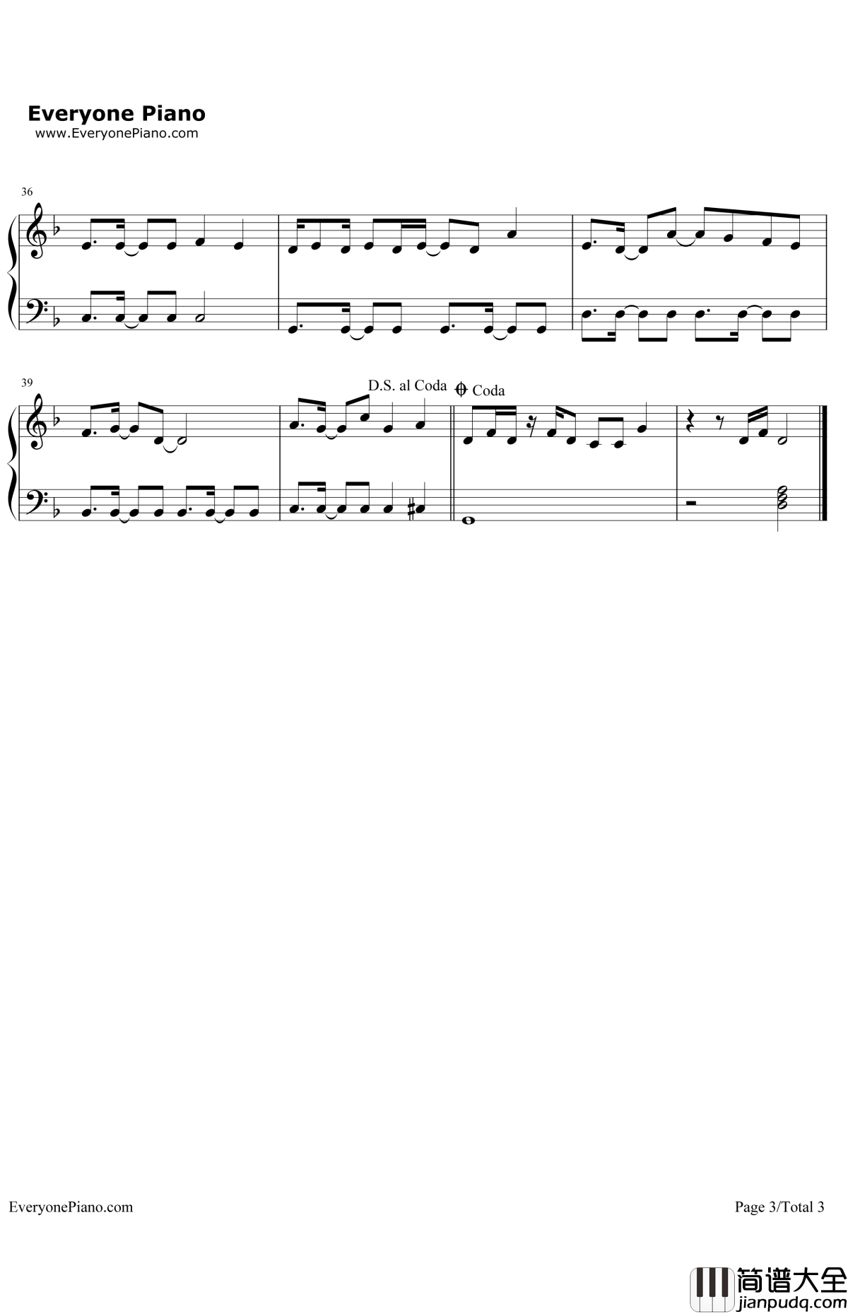 WheneverWherever钢琴谱_Shakira