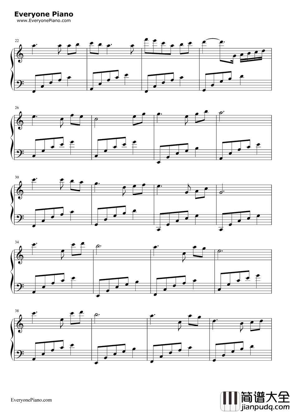 初雪钢琴谱_班得瑞Bandari_TheFirstSnowflakes