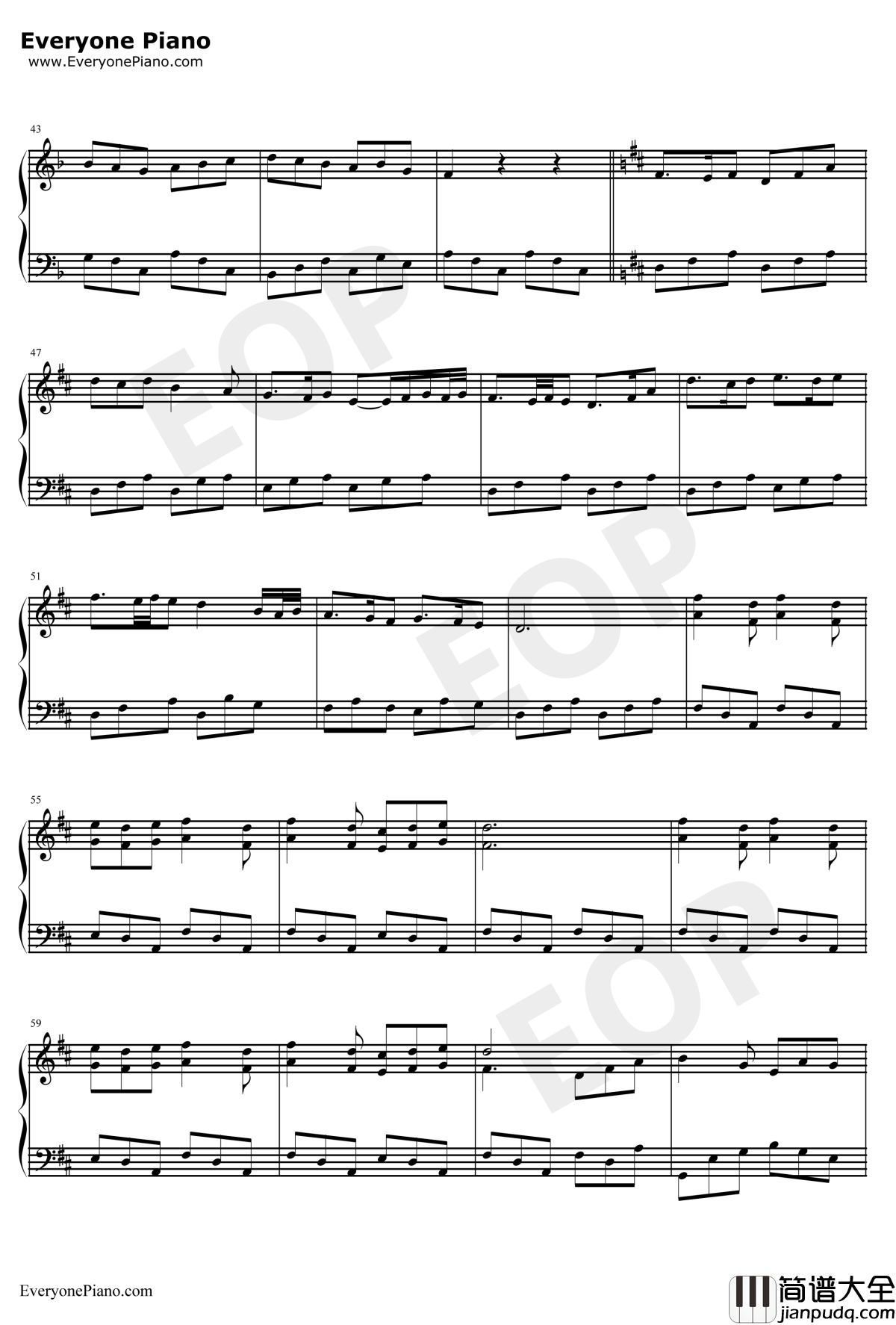 荆棘鸟主题曲钢琴谱_HenryMancini_TheThornBirds