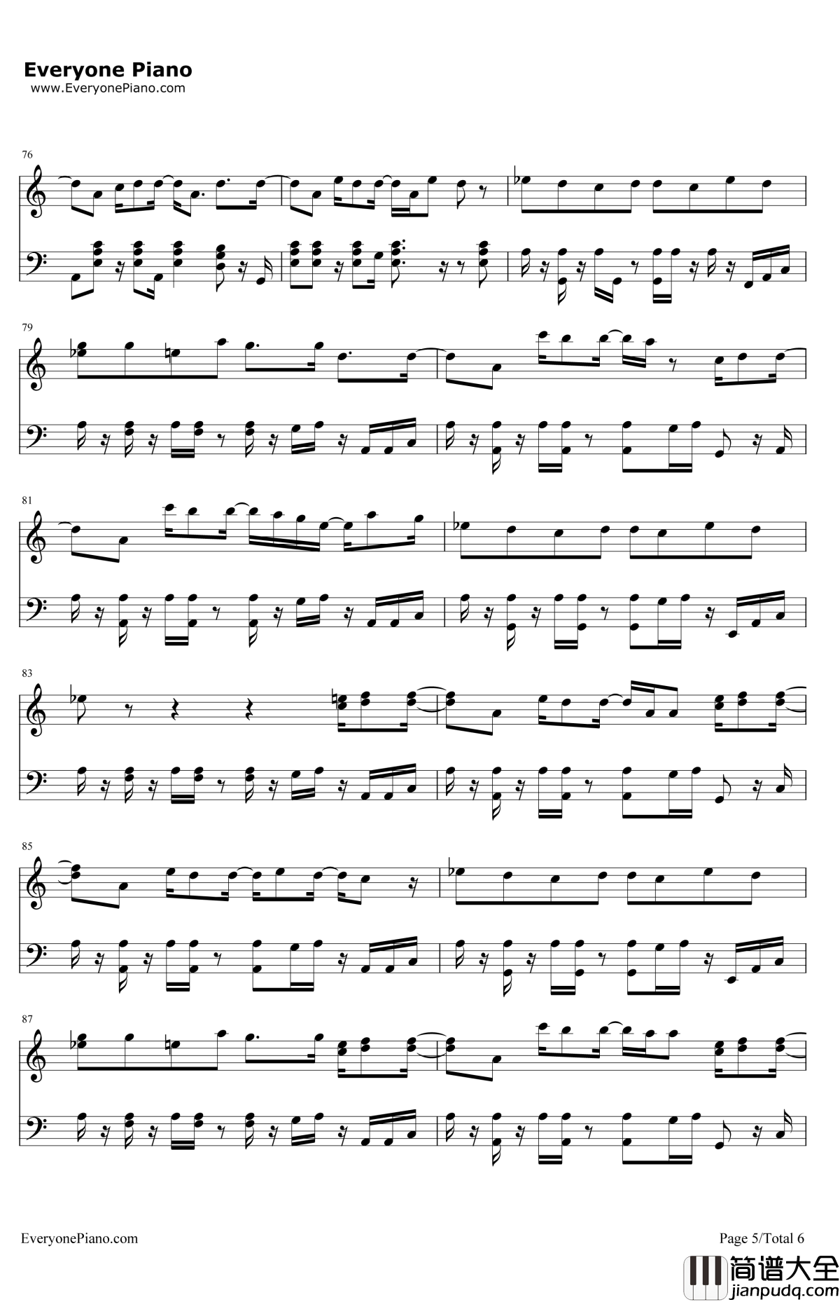 Can'tFeelMyFace钢琴谱_TheWeeknd