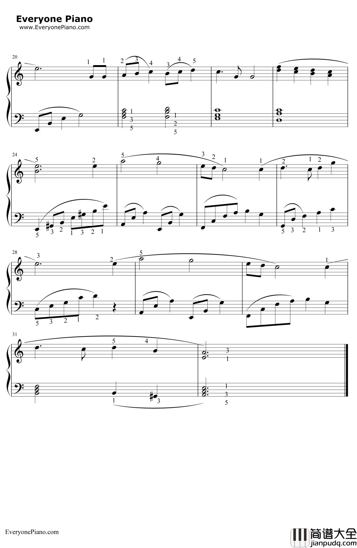 天空之城超简单版本钢琴谱_久石让JoeHisaishi宫崎骏