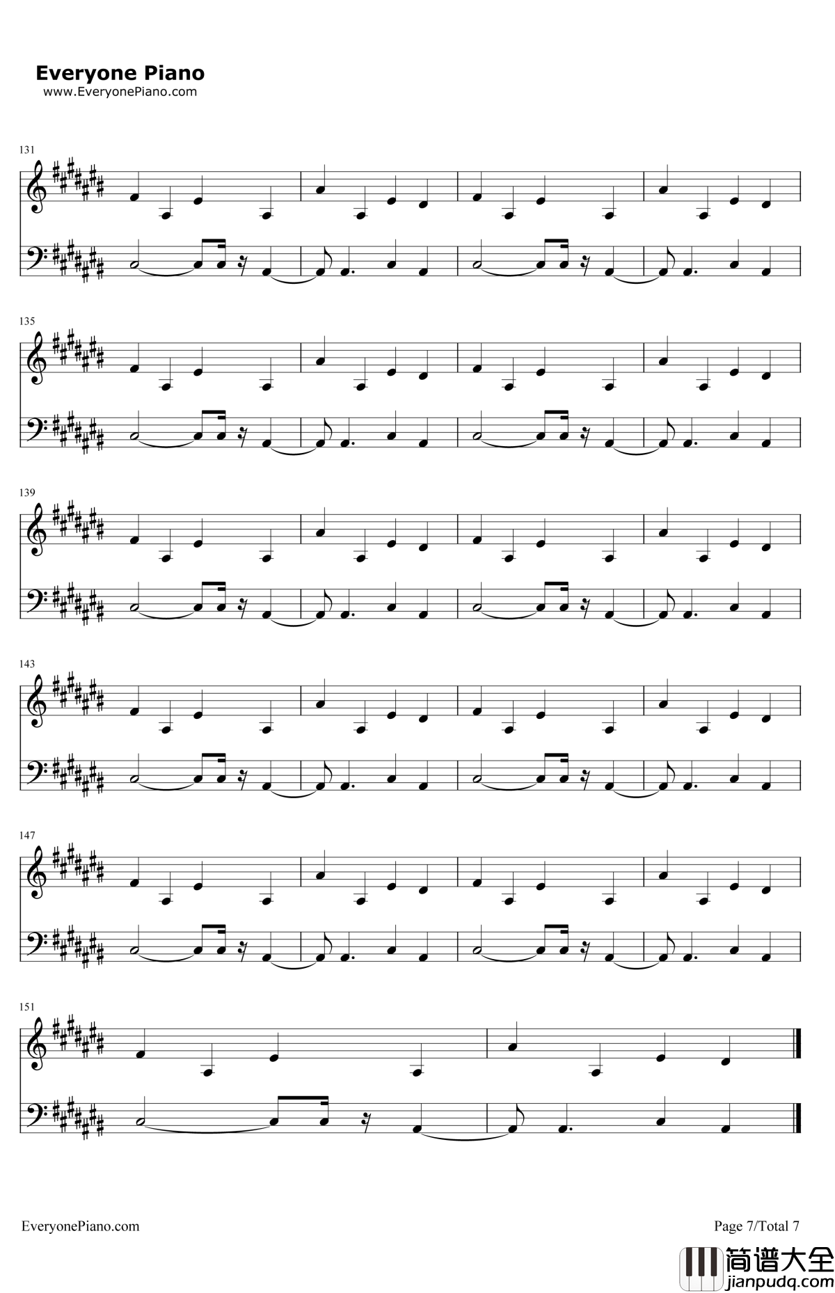 MyWay钢琴谱_FettyWap