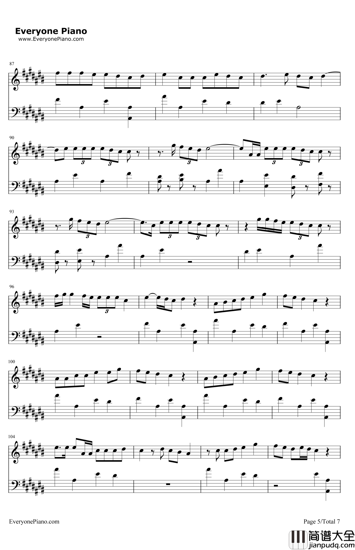 MyWay钢琴谱_FettyWap