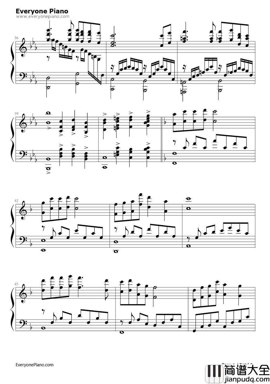 女人花完整版钢琴谱_梅艳芳_东方母亲主题曲