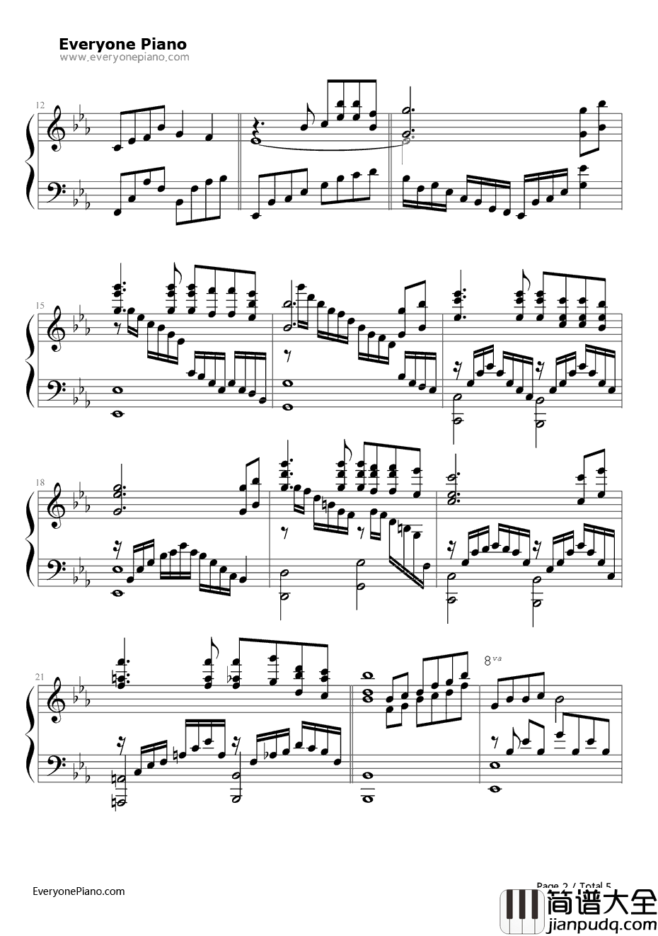 女人花完整版钢琴谱_梅艳芳_东方母亲主题曲