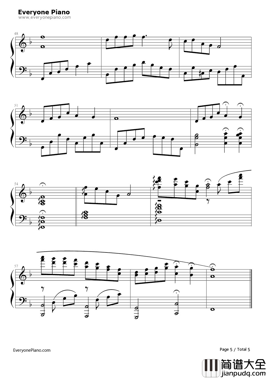 女人花完整版钢琴谱_梅艳芳_东方母亲主题曲