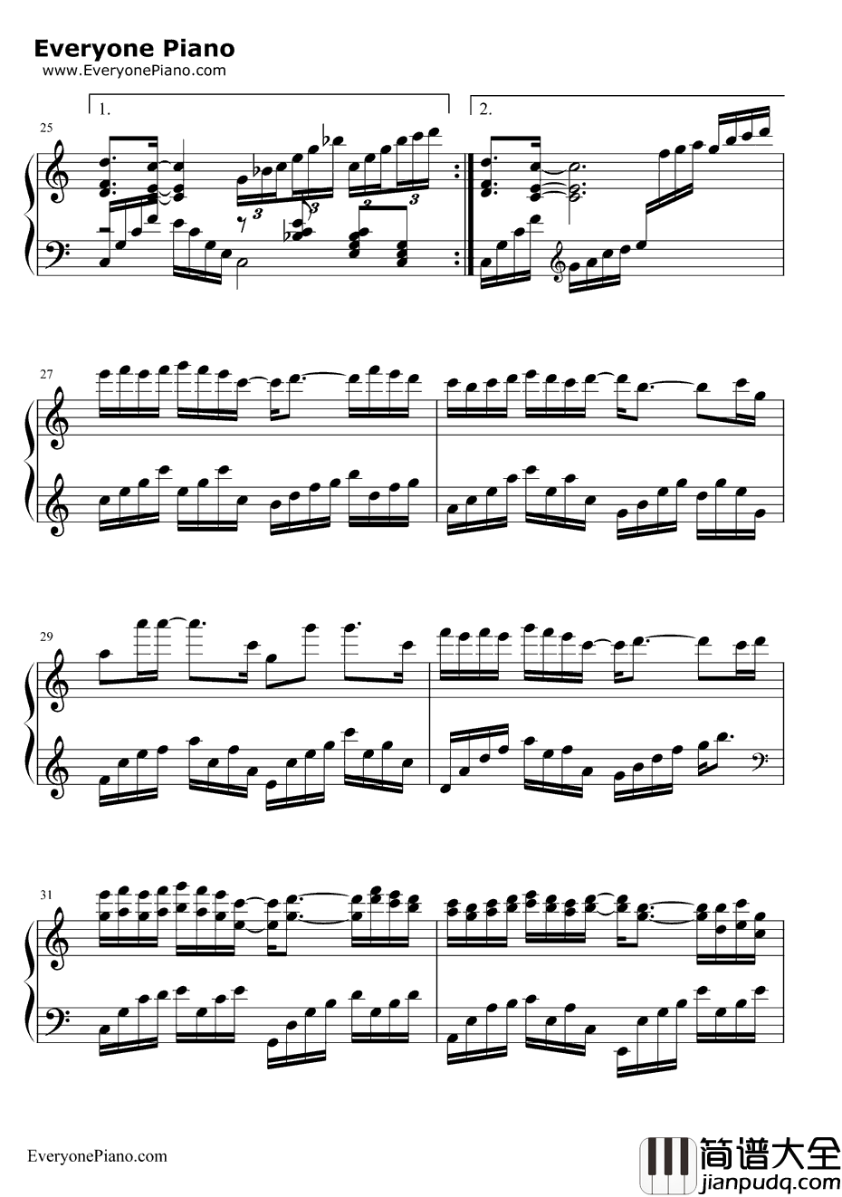 江南钢琴谱_林俊杰