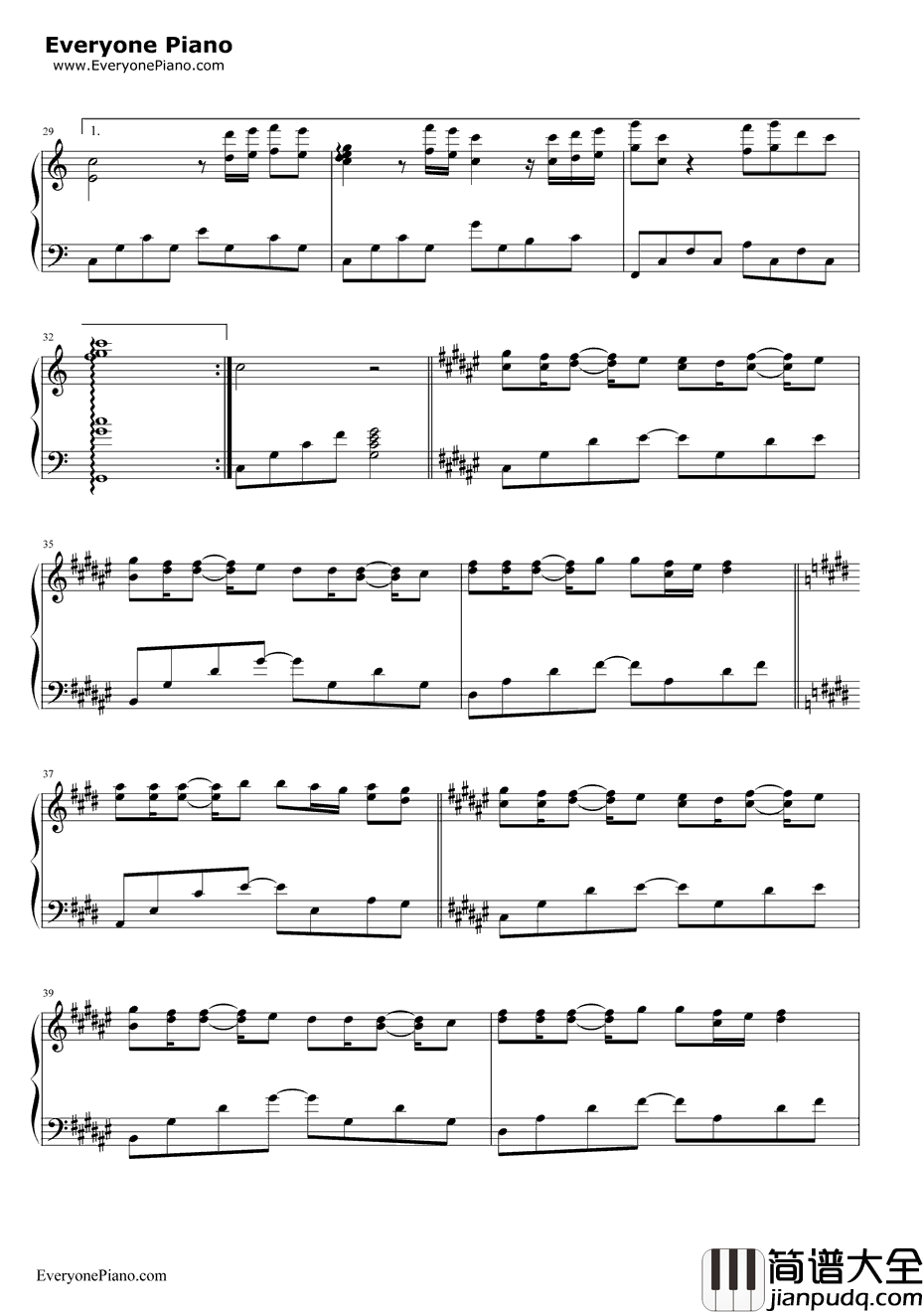 倒带钢琴谱_蔡依林