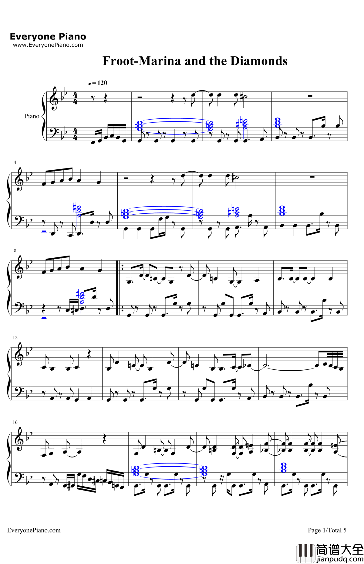Froot钢琴谱_MarinaandtheDiamonds