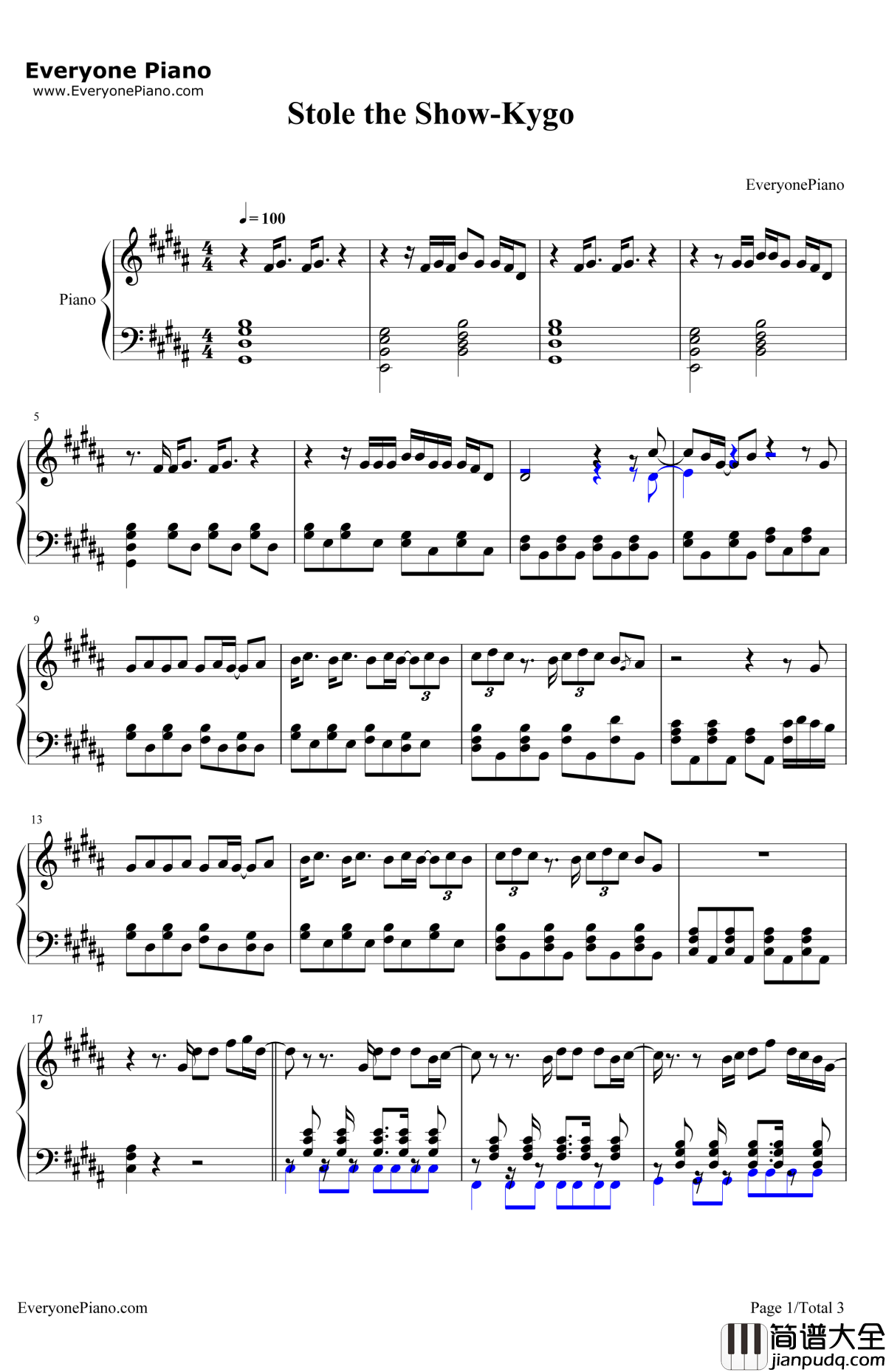 Stole_the_Show钢琴谱_Kygo