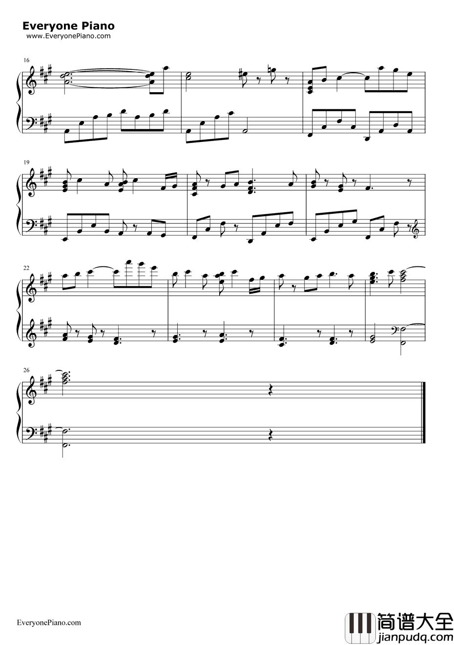 UnjustLife钢琴谱_麻枝准_AngelBeats!插曲