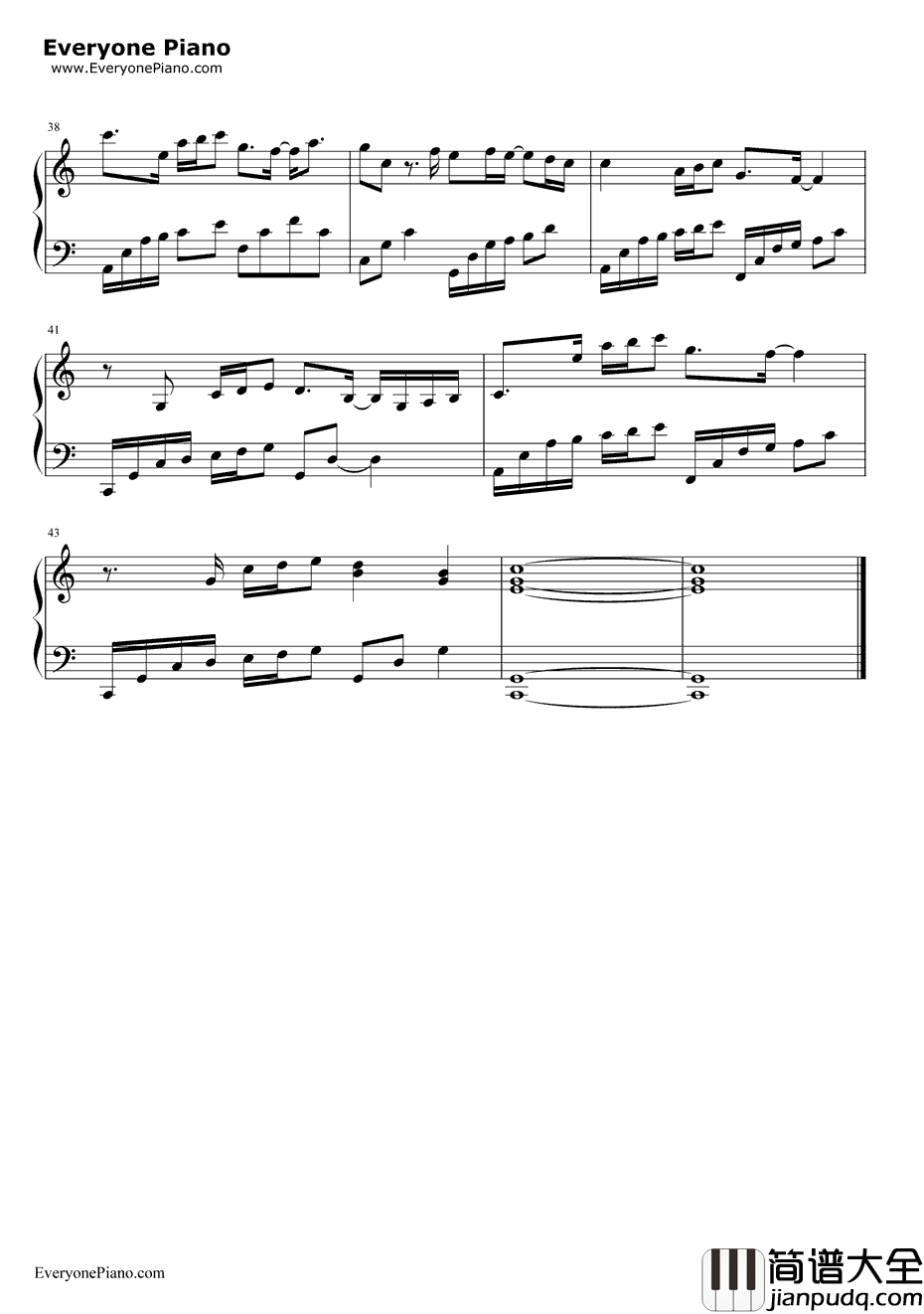 你最近还好吗简单版钢琴谱_S.H.E