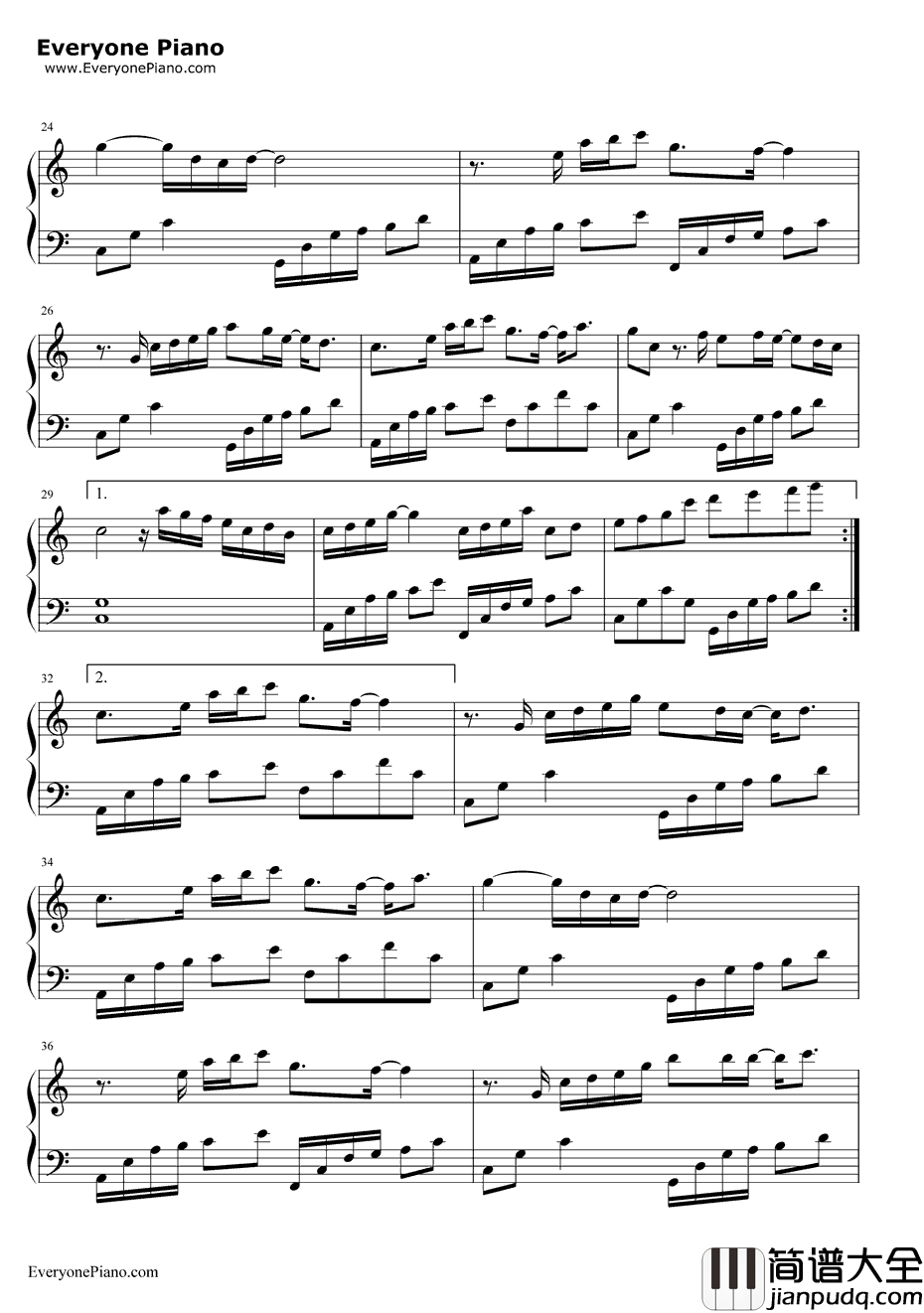 你最近还好吗简单版钢琴谱_S.H.E