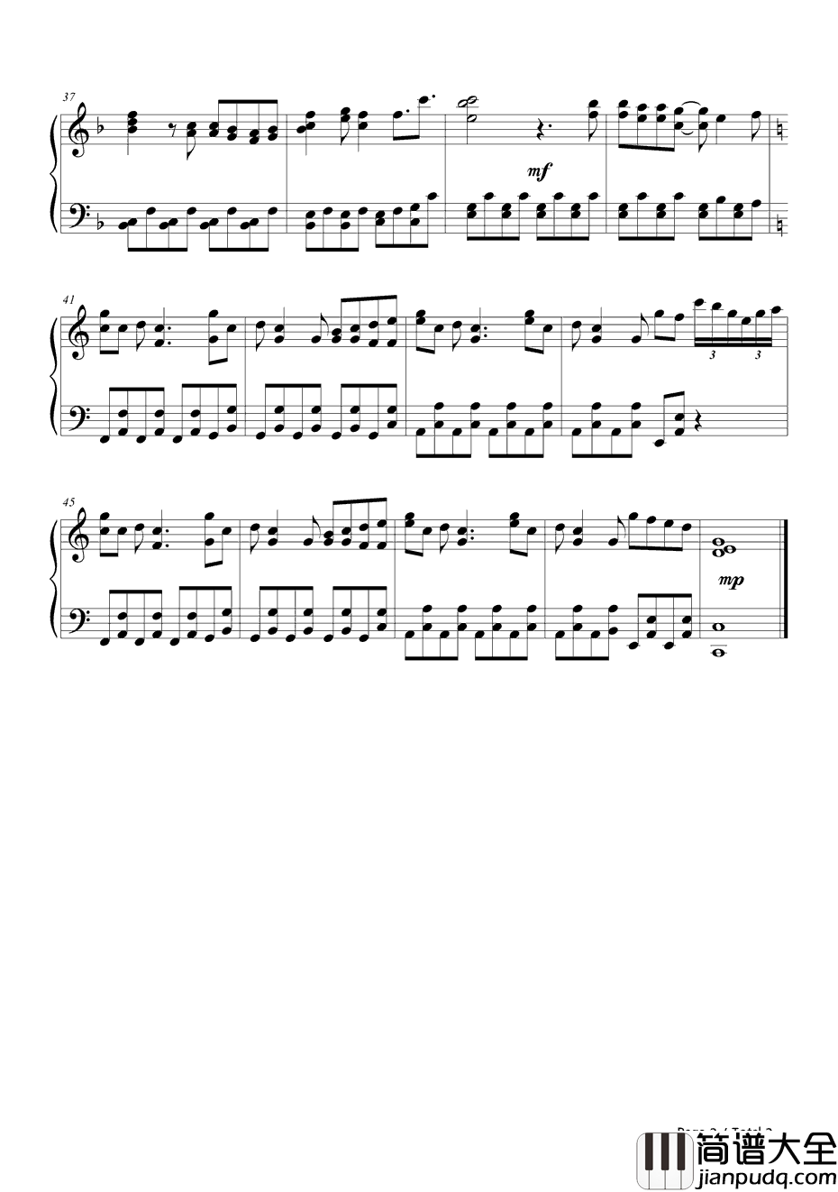 Territory钢琴谱_荒川美穂&生田善子&山根希美_百合熊风暴ED