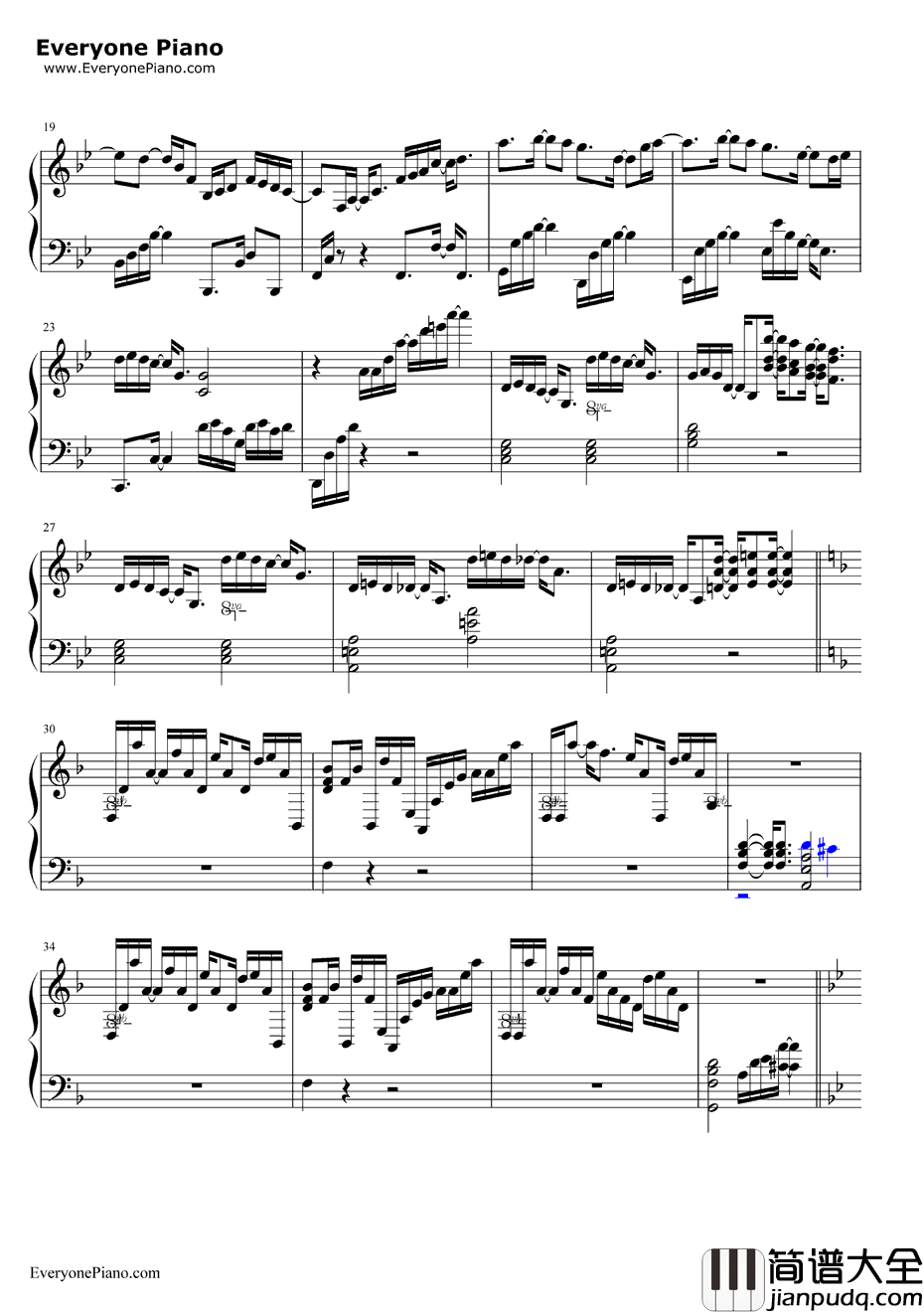 普罗旺斯钢琴谱_班得瑞