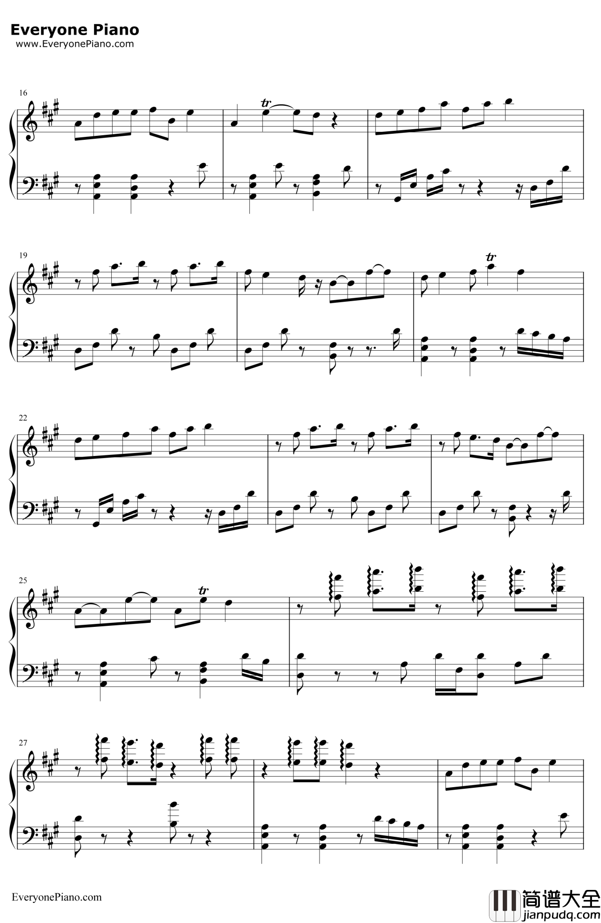 年轮钢琴谱_张碧晨_花千骨插曲