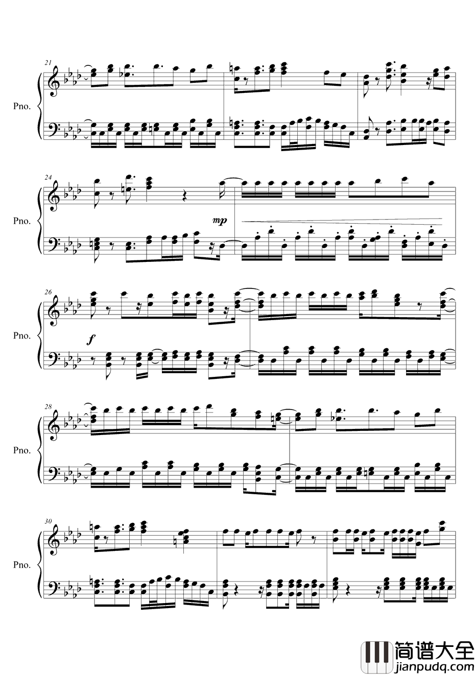 Punch_Line钢琴谱_翔子炭♥电波组