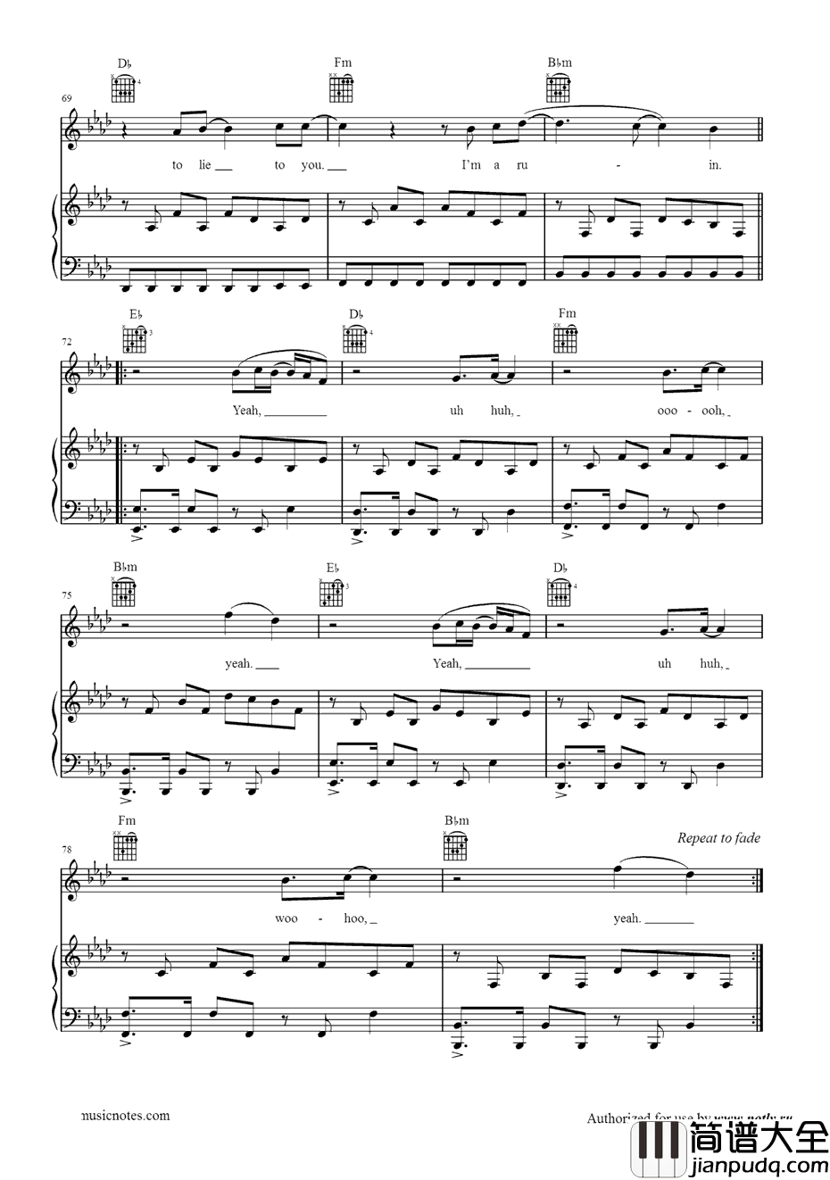 I'maRuin钢琴谱_MarinaandtheDiamonds