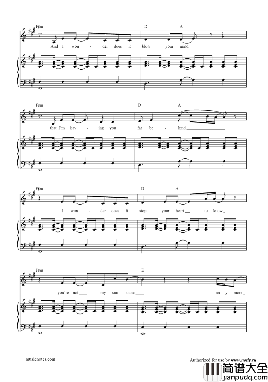 UglyHeart钢琴谱_G.R.L