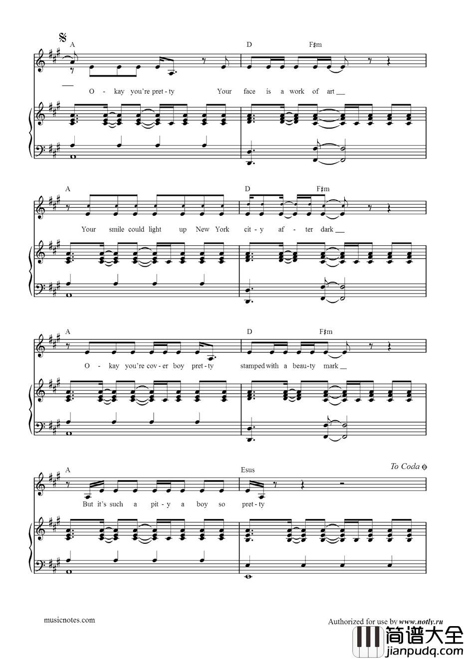 UglyHeart钢琴谱_G.R.L