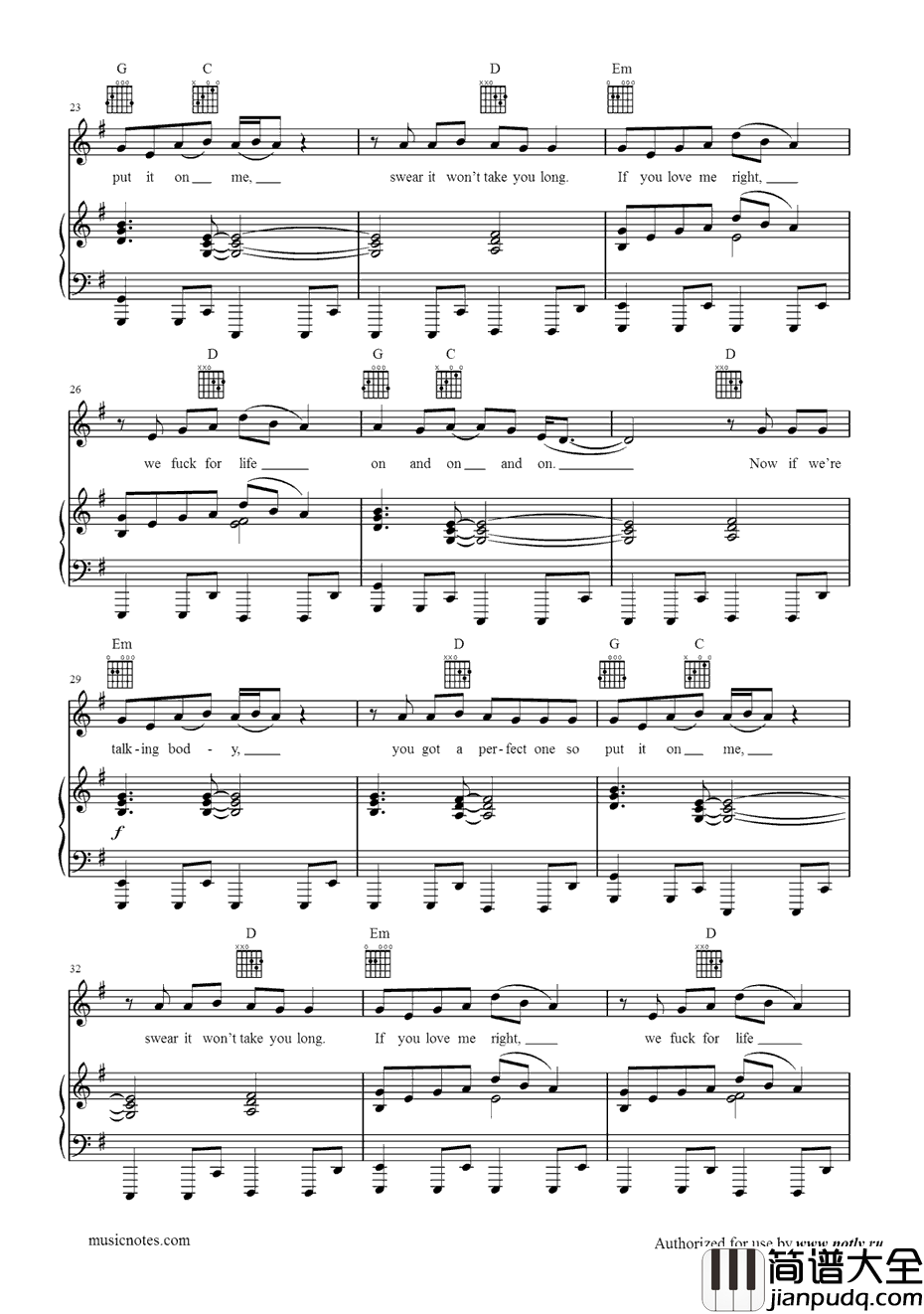 TalkingBody钢琴谱_ToveLo